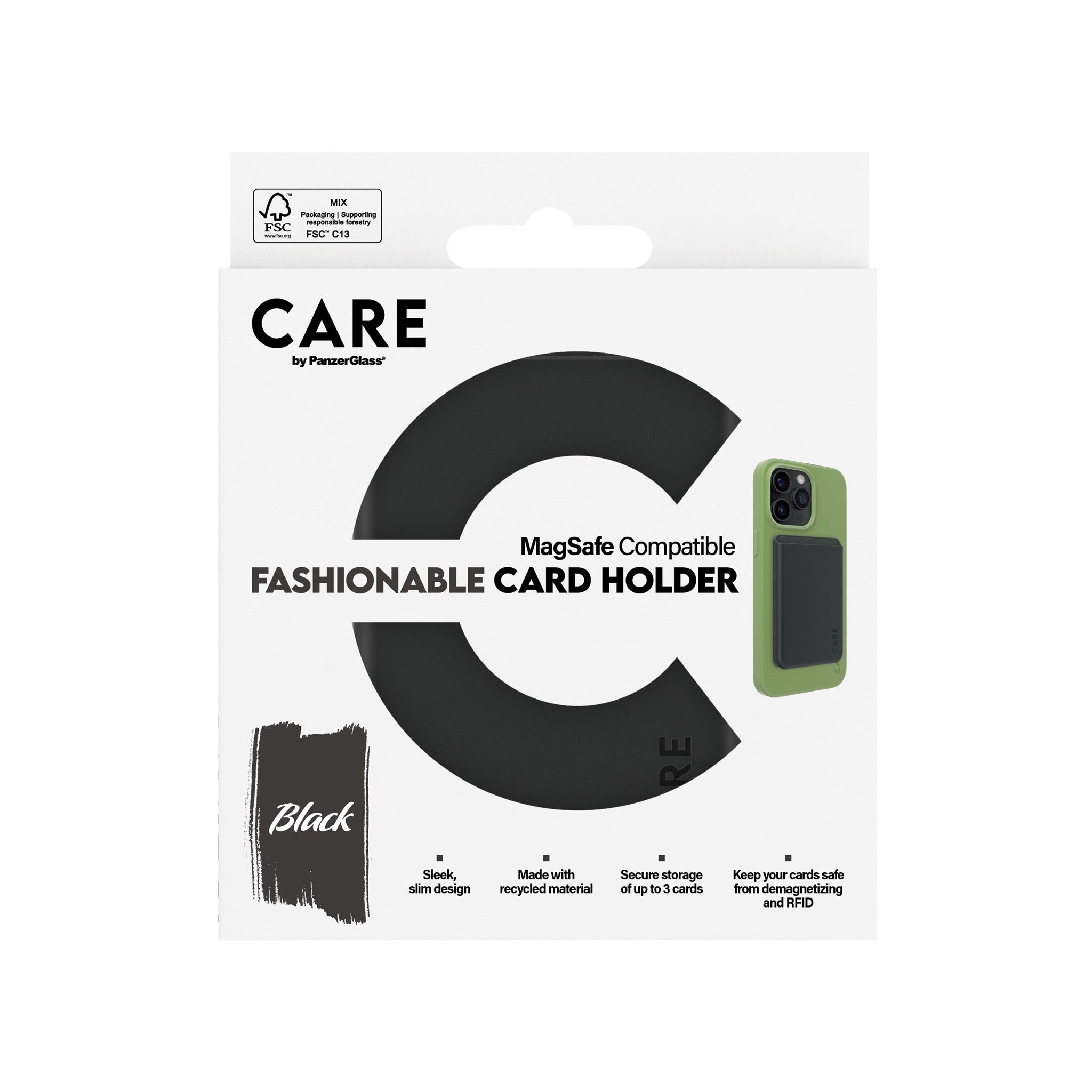 CARE by PanzerGlass® Card Holder Black iPhone