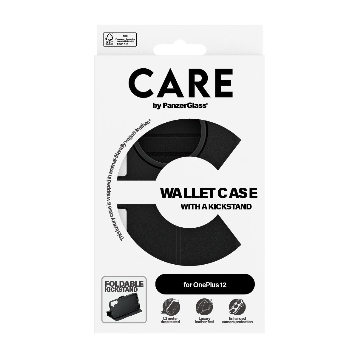 CARE by PanzerGlass® Wallet Case w. Kickstand OnePlus 12