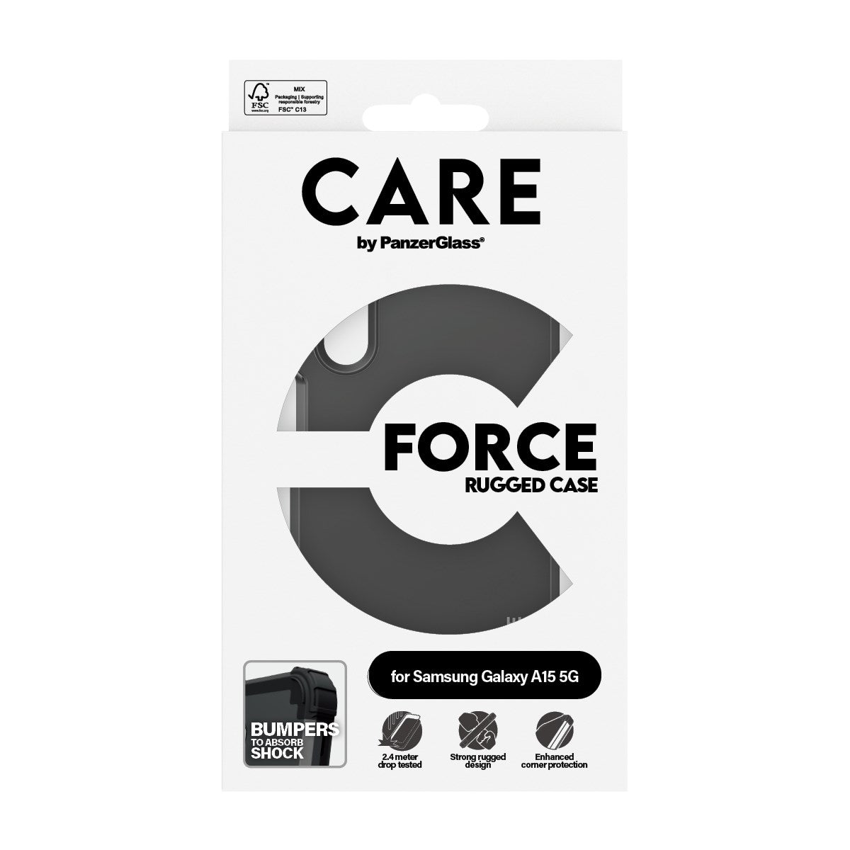 CARE by PanzerGlass® Case Black FORCE Samsung Galaxy A15 5G
