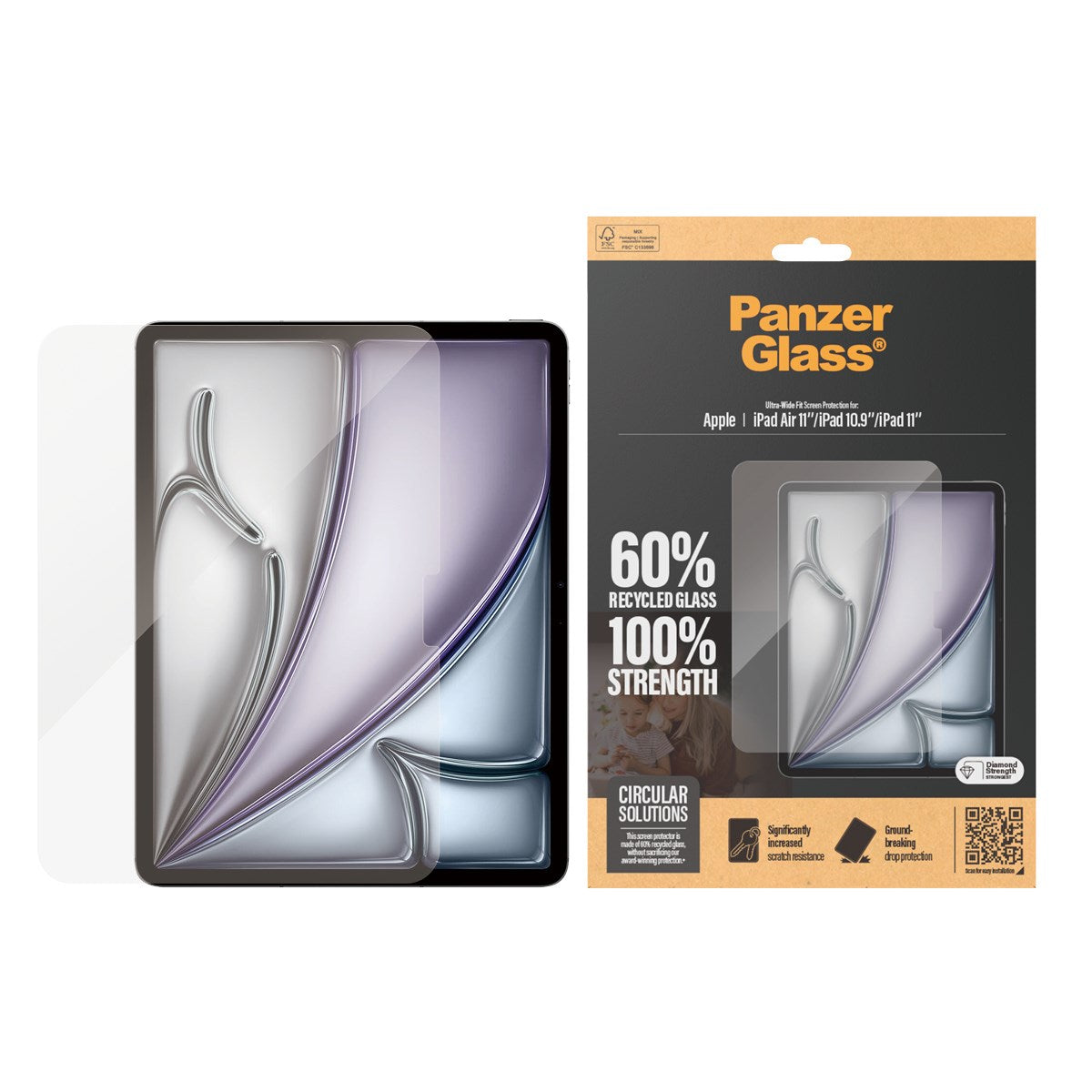 PanzerGlass® Screen Protector iPad Air 11'' (2025-2024) | iPad 11'' (2025-2024) | iPad 10.9'' (2022) | Ultra-Wide Fit