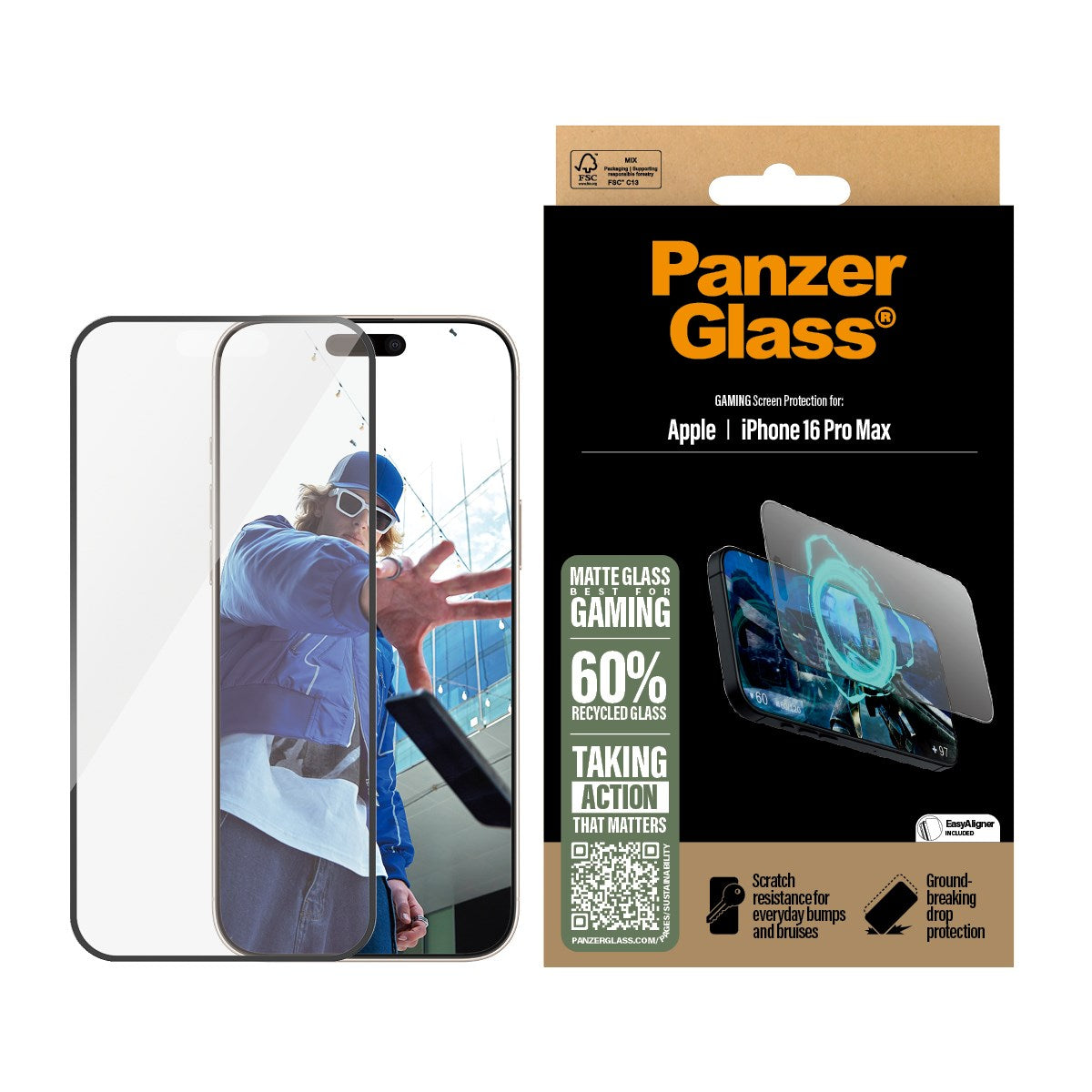 PanzerGlass® Gaming Screen Protector iPhone 16 Pro Max | Ultra-Wide Fit