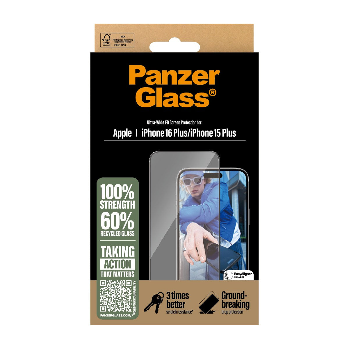PanzerGlass® Screen Protector iPhone 16 Plus | 15 Plus | Ultra-Wide Fit