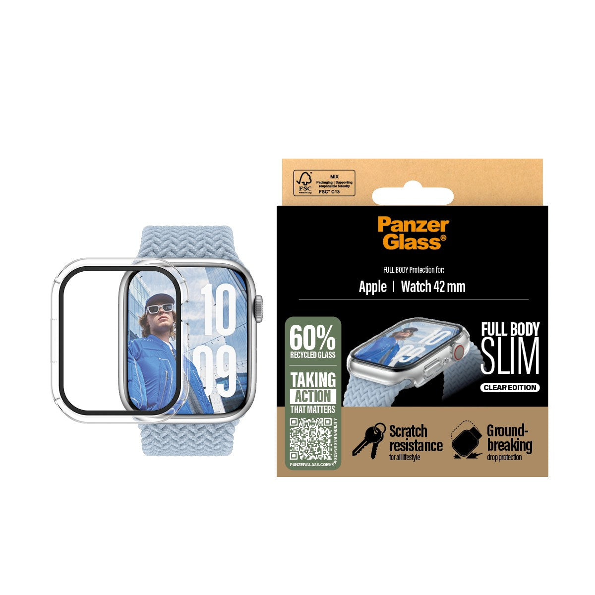PanzerGlass® Case Squad Full Body Slim Transparent Apple Watch Series 11 | 10 | 42mm