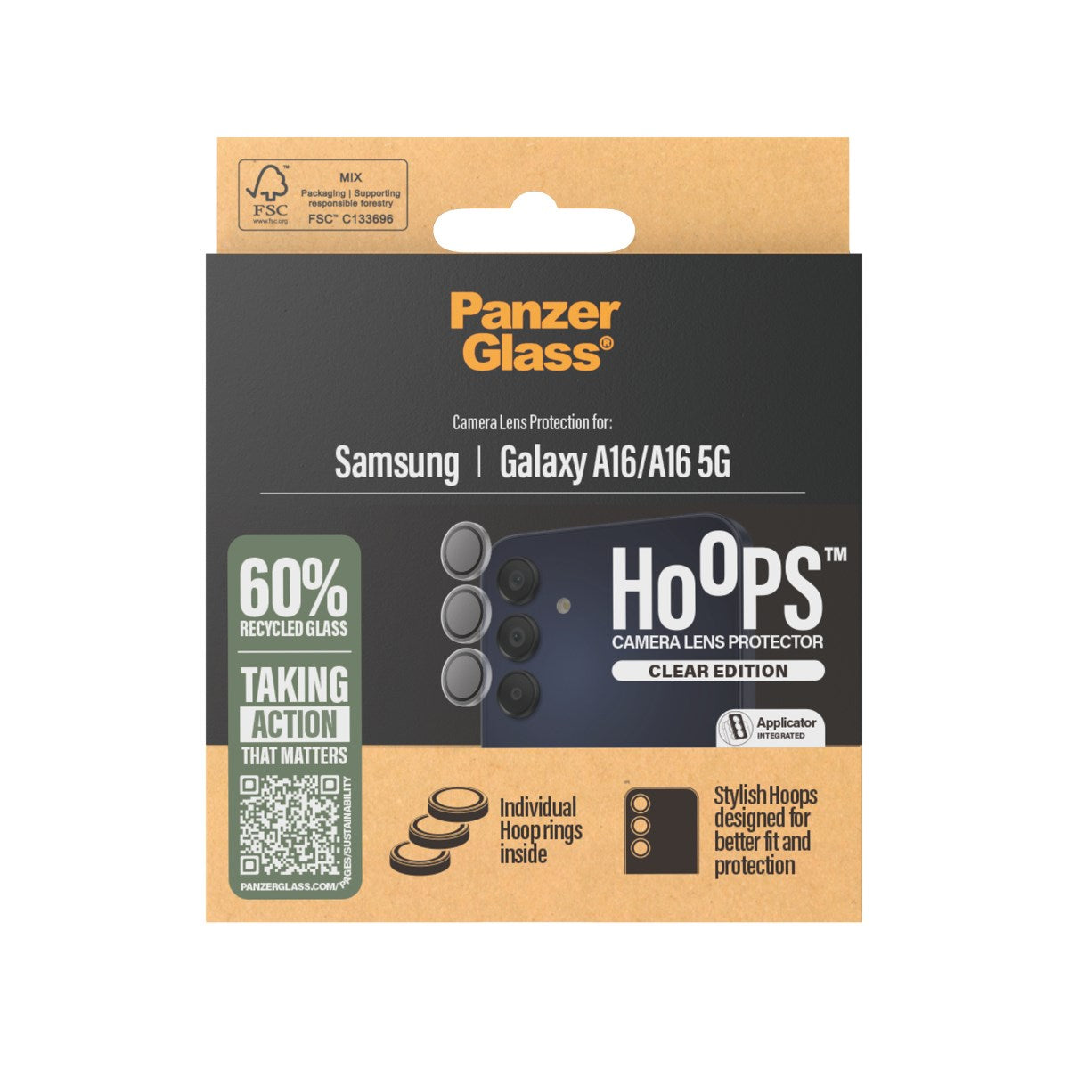 PanzerGlass® Hoops® Camera Lens Protector Transparent Samsung Galaxy A16 | A16 5G