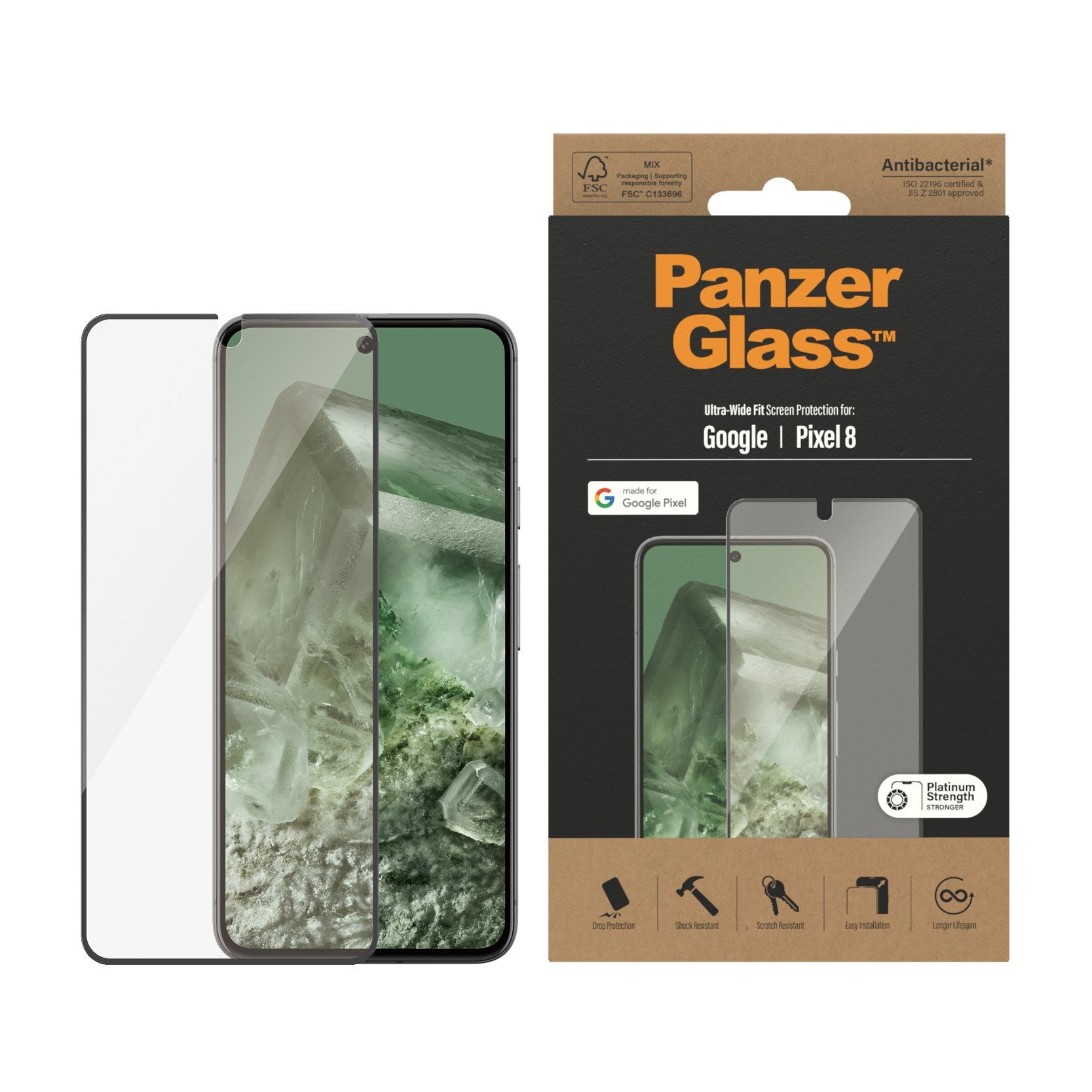 PanzerGlass® Screen Protector Google Pixel 8 | Ultra-Wide Fit