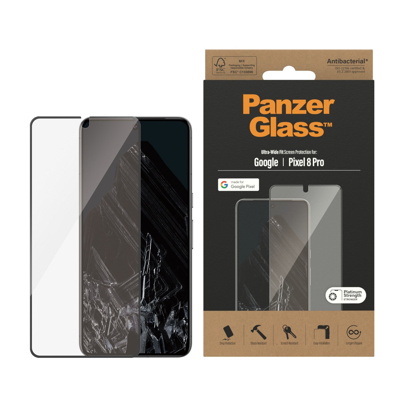 PanzerGlass® Screen Protector Google Pixel 8 Pro | Ultra-Wide Fit