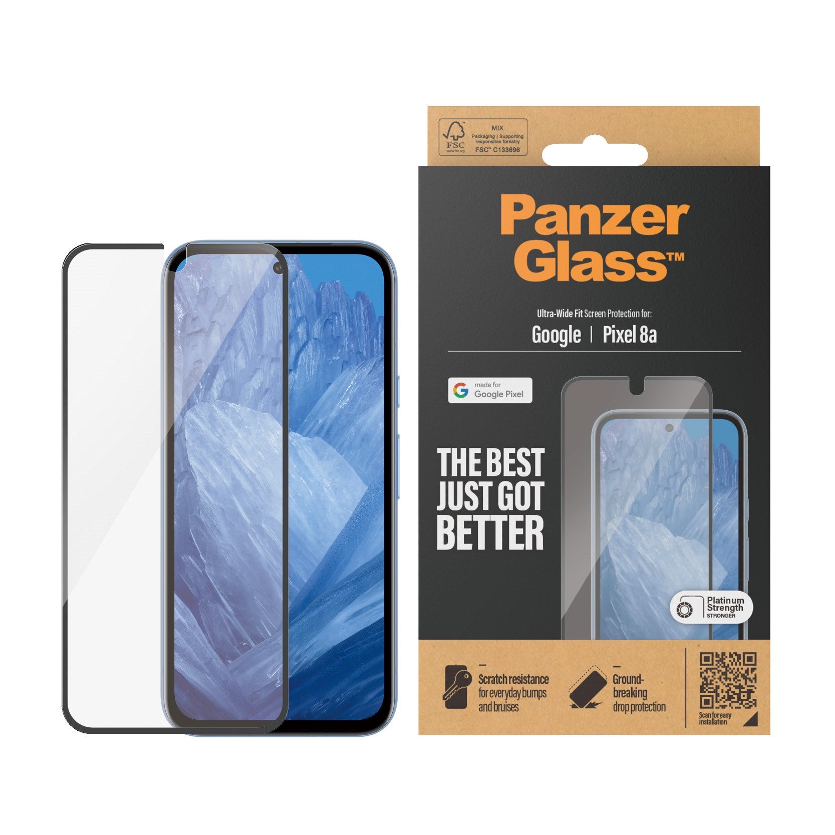PanzerGlass® Screen Protector Google Pixel 8a | Ultra-Wide Fit