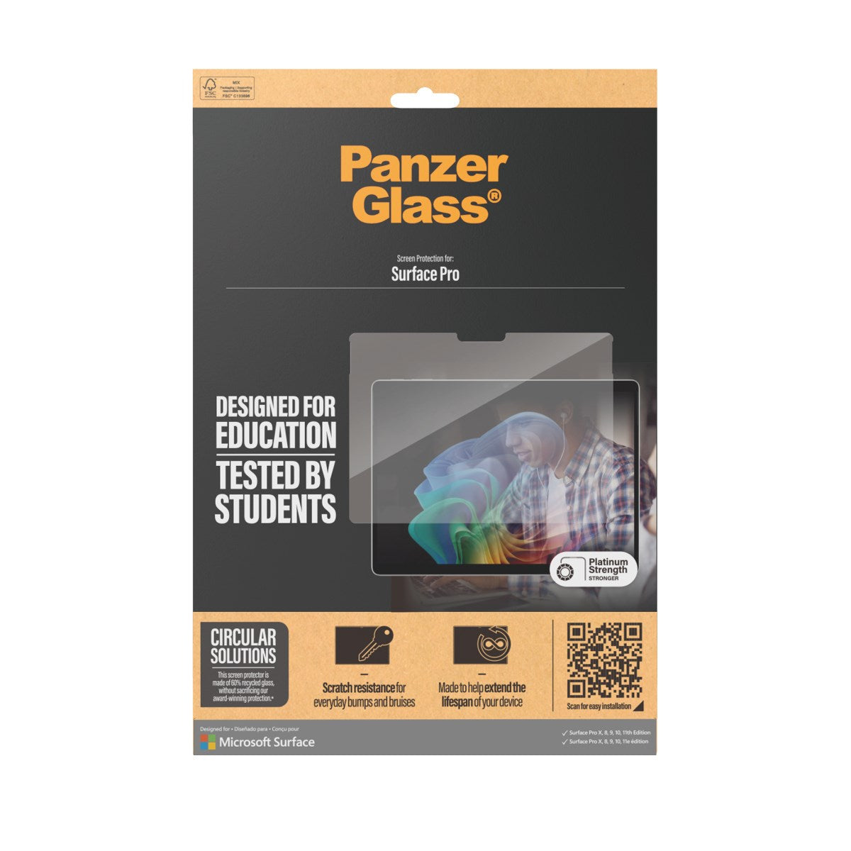 PanzerGlass® Screen Protector Microsoft Surface Pro X | Pro 8 | Pro 9 | Pro 10 | Pro 11 | Ultra-Wide Fit