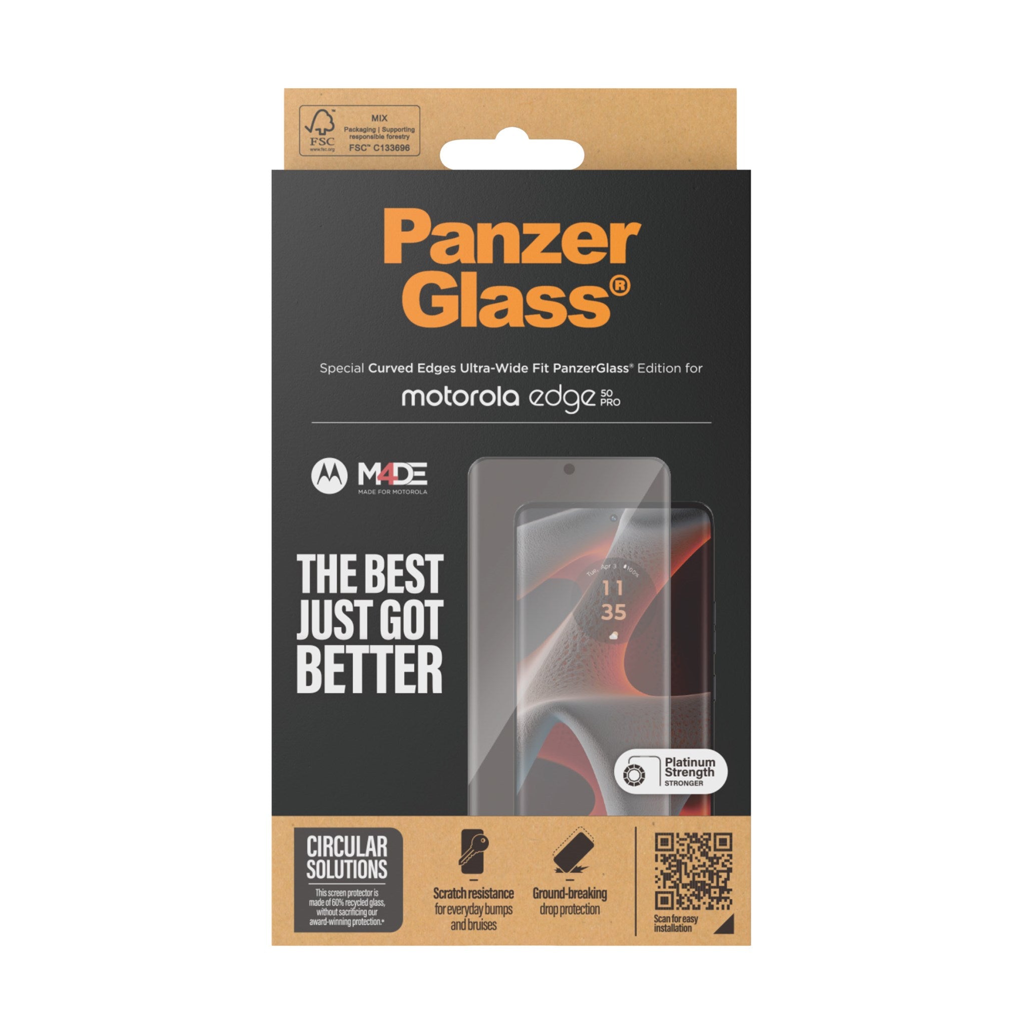PanzerGlass® Screen Protector Motorola Edge 50 Pro | Ultra | Ultra-Wide Fit