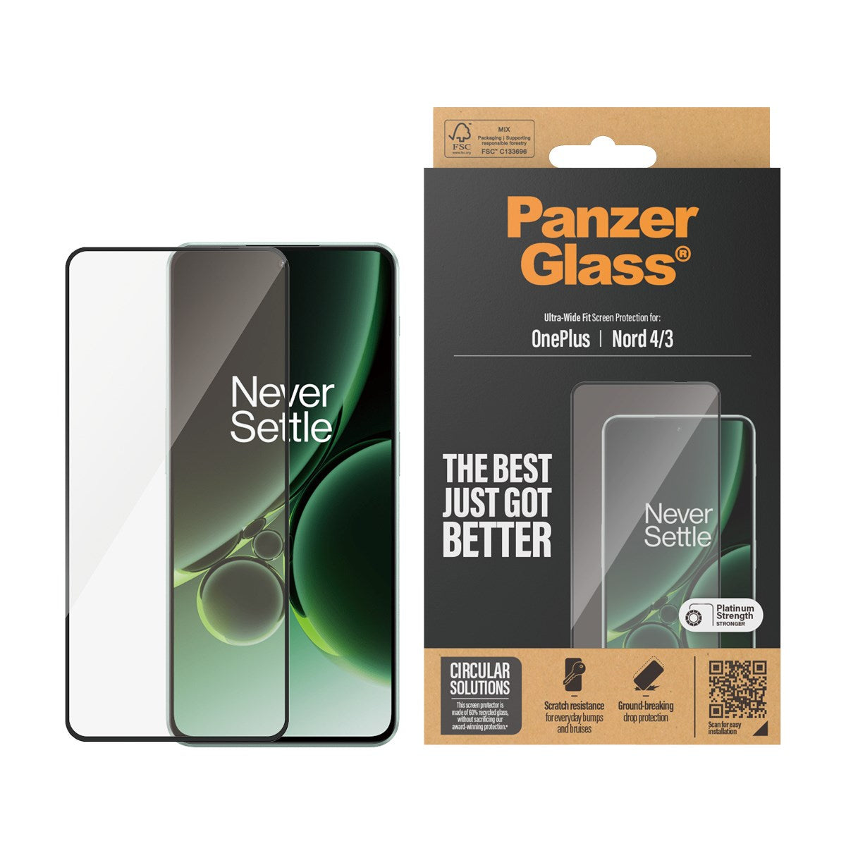 PanzerGlass® Screen Protector OnePlus Nord 4 | 3 | Ultra-Wide Fit