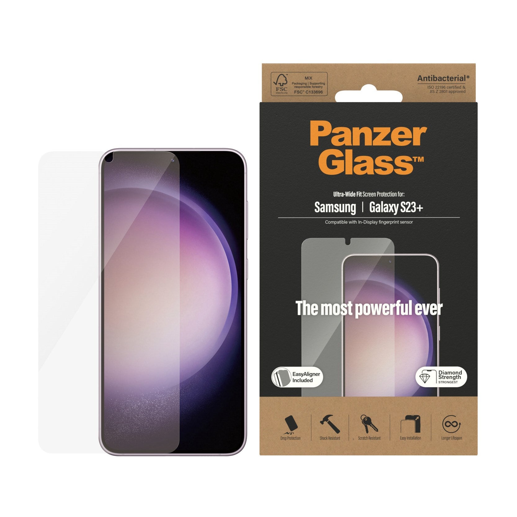 PanzerGlass® Screen Protector Samsung Galaxy S23+ | Ultra-Wide Fit w. EasyAligner