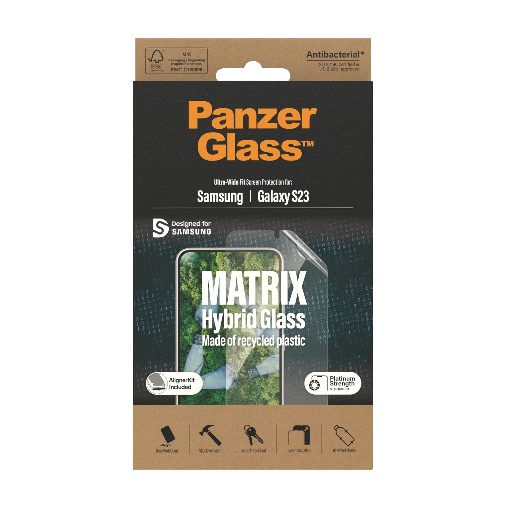 PanzerGlass® ECO MATRIX Screen Protector Samsung Galaxy S23 | Ultra-Wide Fit w. AlignerKit