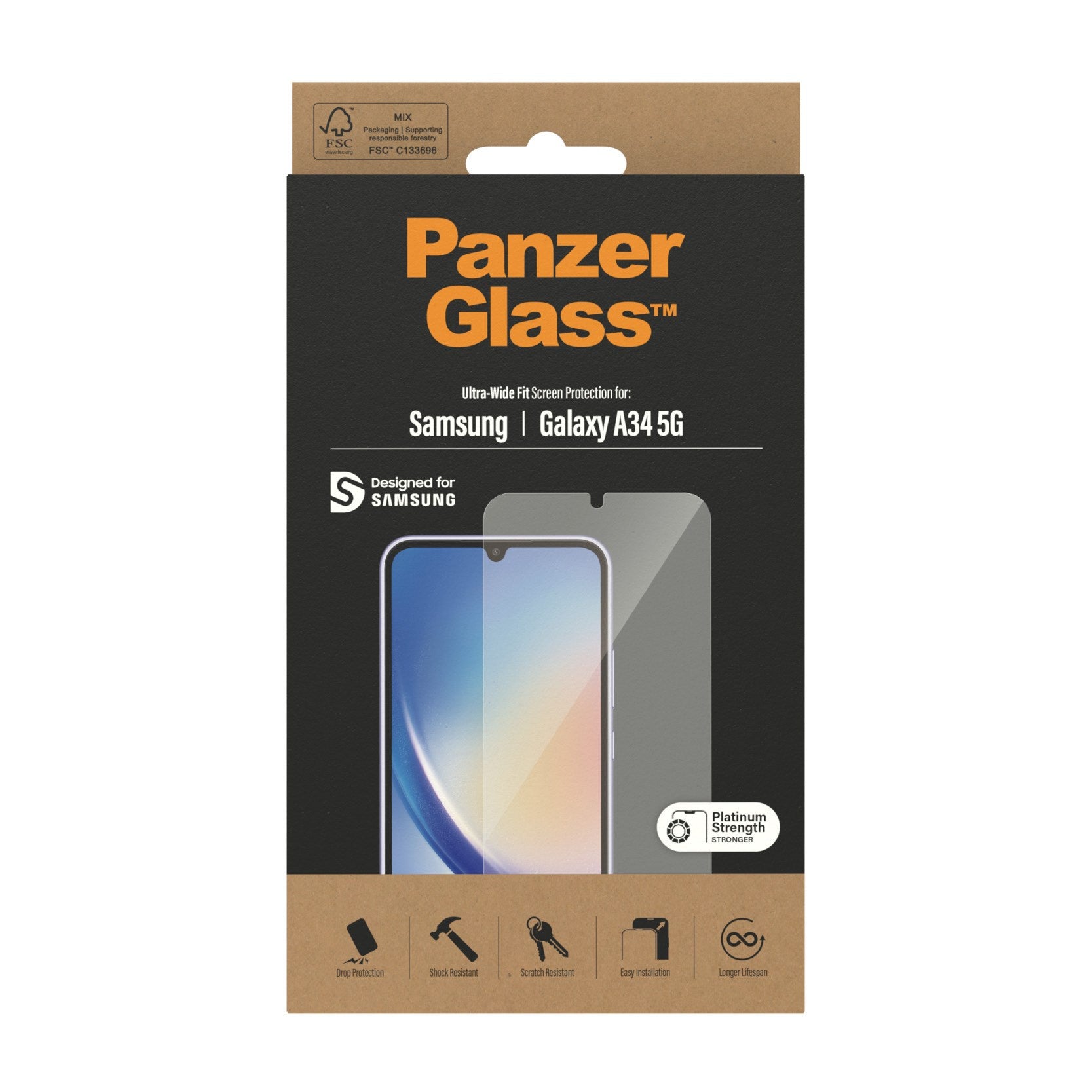 PanzerGlass® Screen Protector Samsung Galaxy A34 5G | Ultra-Wide Fit