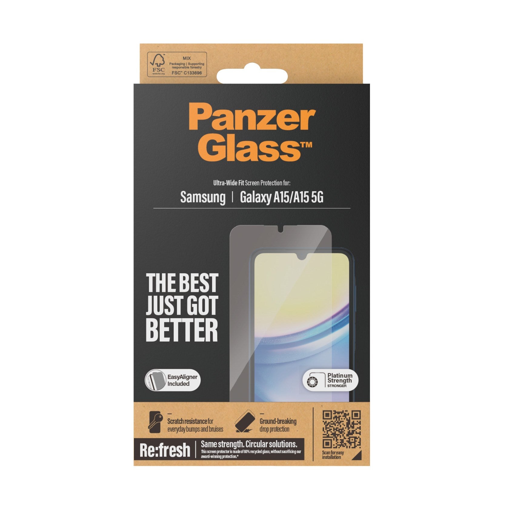 PanzerGlass® Screen Protector Samsung Galaxy A15 | A15 5G | M15 5G | Ultra-Wide Fit w. EasyAligner