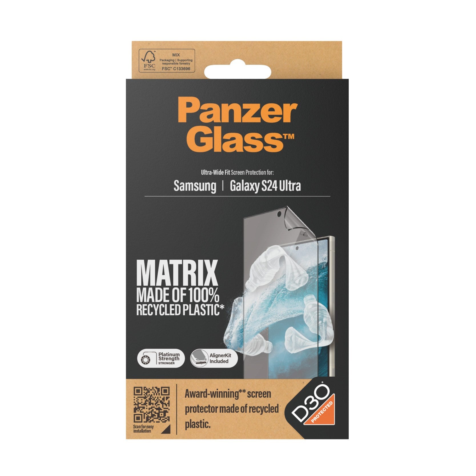 PanzerGlass® ECO MATRIX Screen Protector with D3O® Samsung Galaxy S24 Ultra | Ultra-Wide Fit w. AlignerKit