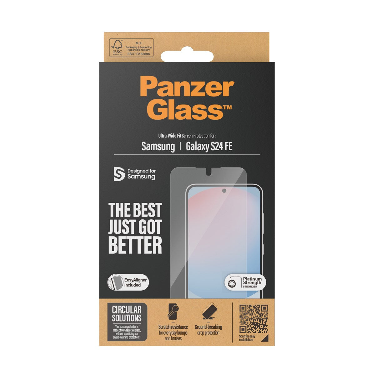 PanzerGlass® Screen Protector Samsung Galaxy S24 FE | Ultra-Wide Fit w. EasyAligner