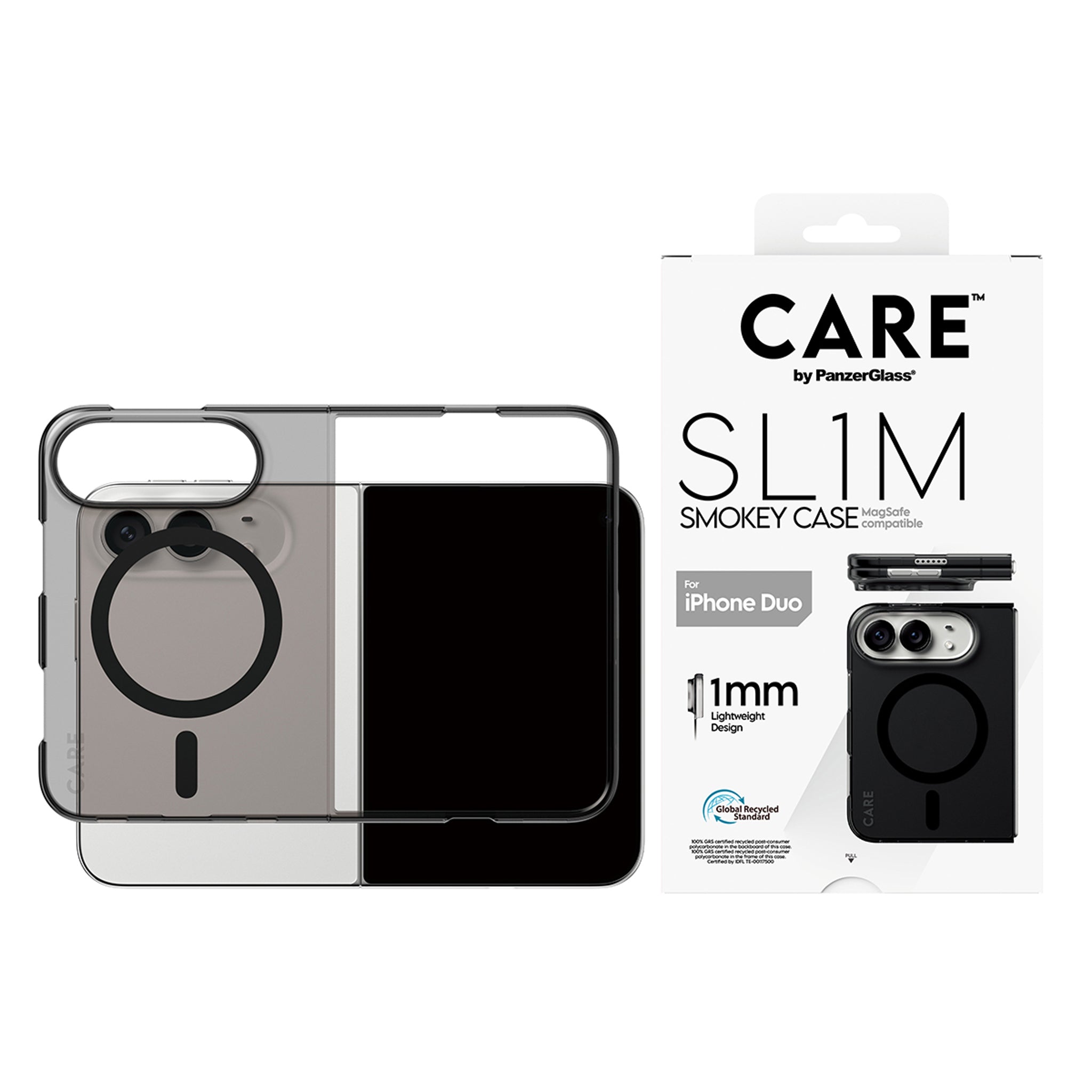 CARE™ by PanzerGlass® SL1M Case Smokey w. Black MagSafe iPhone Duo