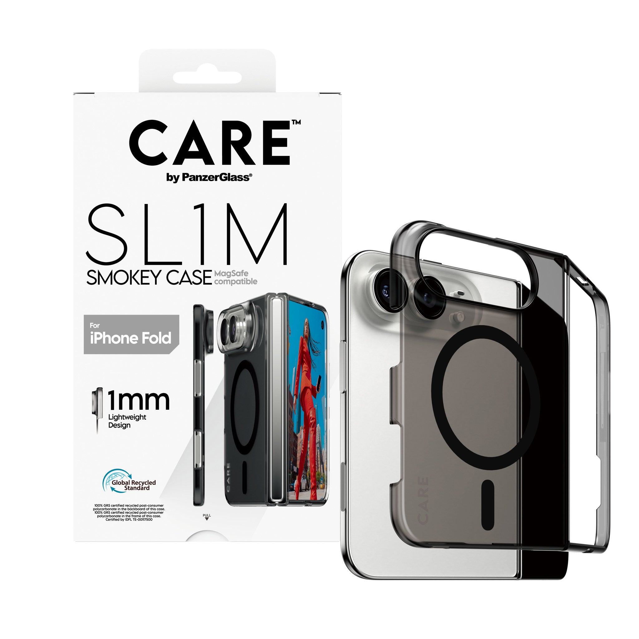 CARE™ by PanzerGlass® SL1M Case Smokey w. Black MagSafe iPhone 2026 Fold