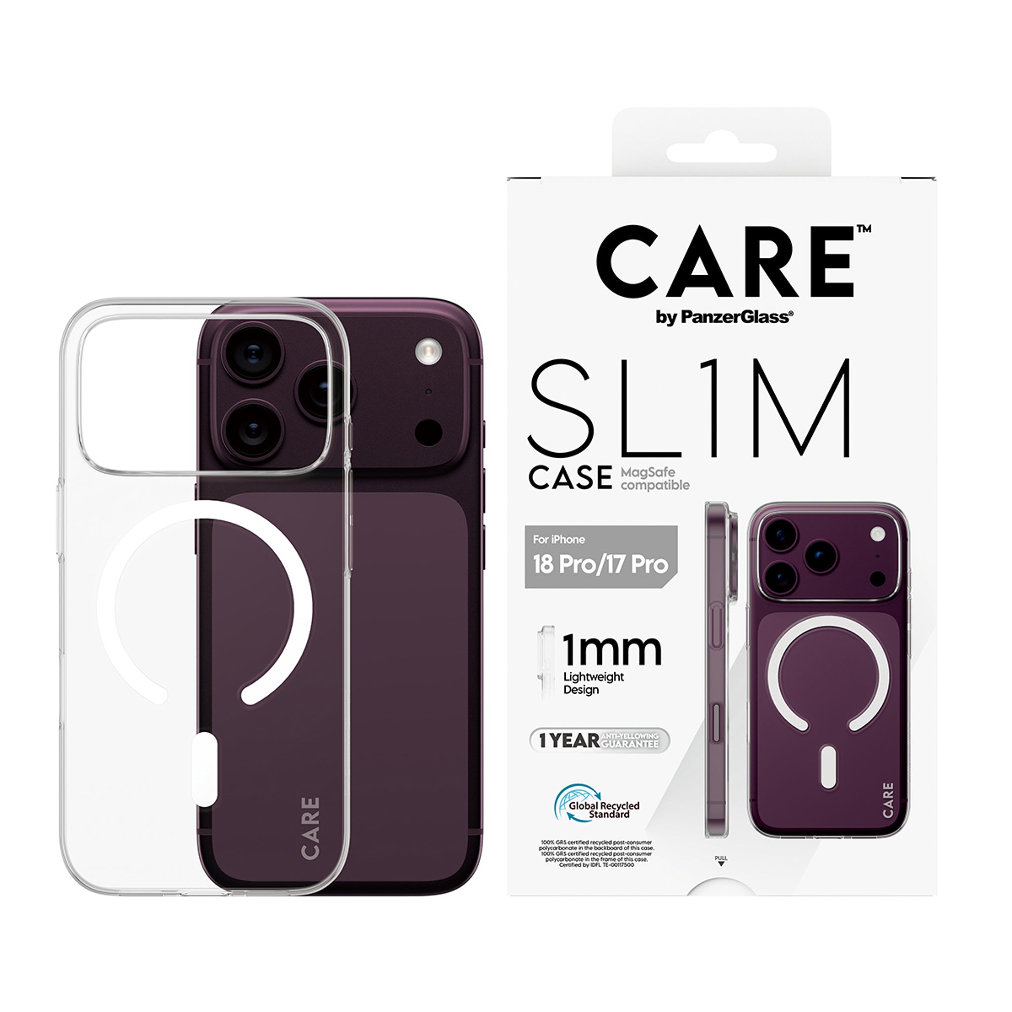 CARE™ by PanzerGlass® SL1M Case Transparent w. MagSafe iPhone 18 Pro | 17 Pro