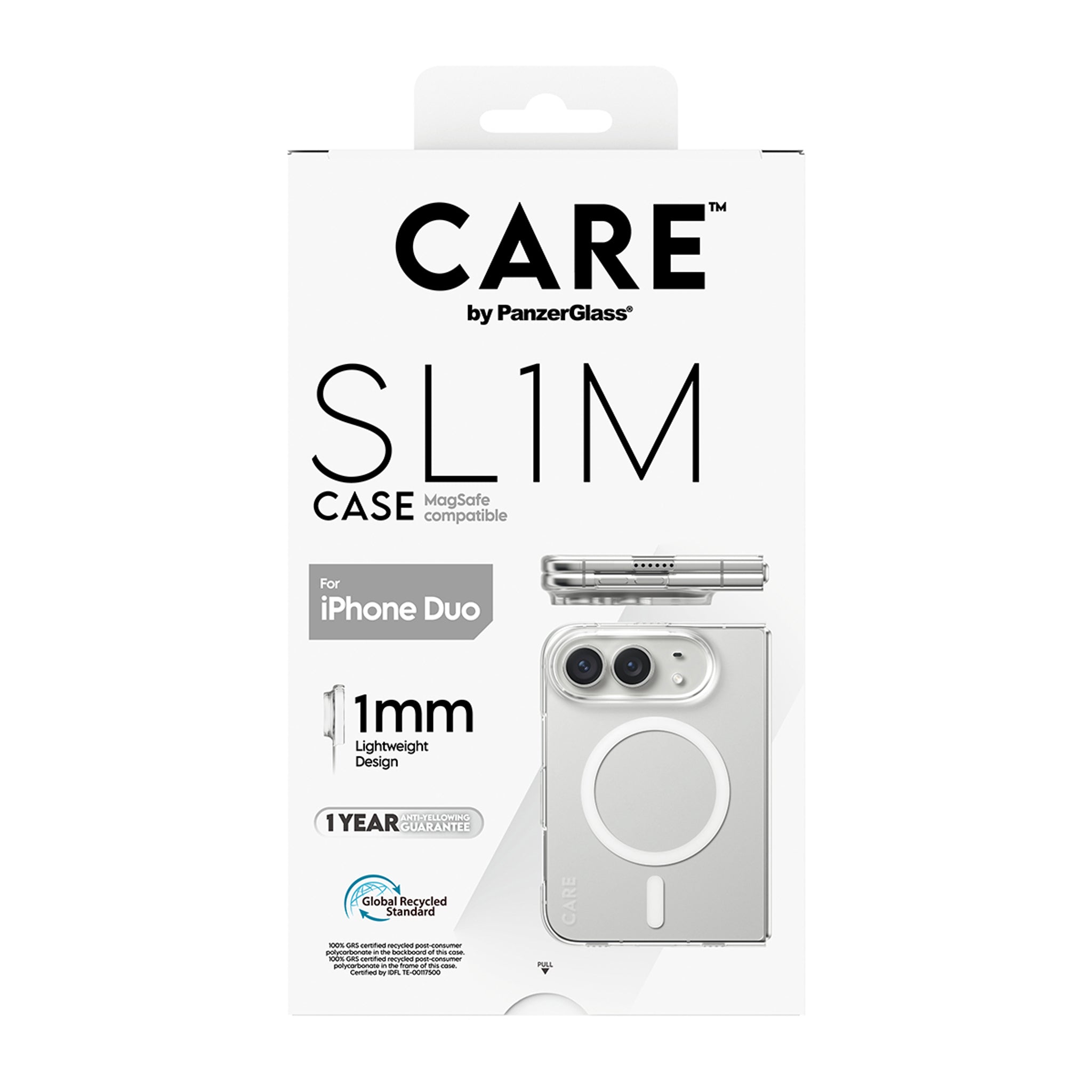 CARE™ by PanzerGlass® SL1M Case Transparent w. White MagSafe iPhone Duo