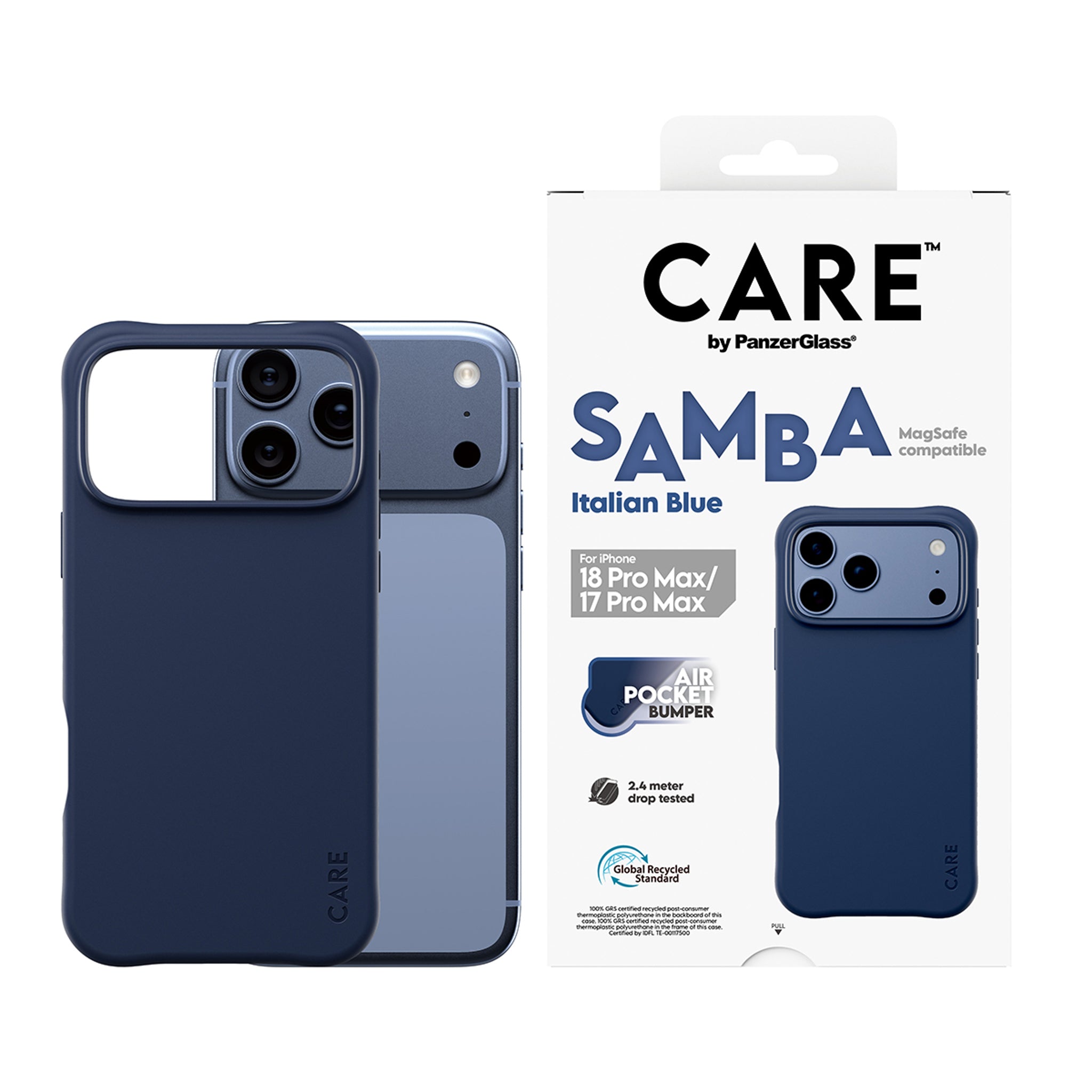CARE™ by PanzerGlass® Samba Case Italian Blue w. MagSafe iPhone 18 Pro Max | 17 Pro Max