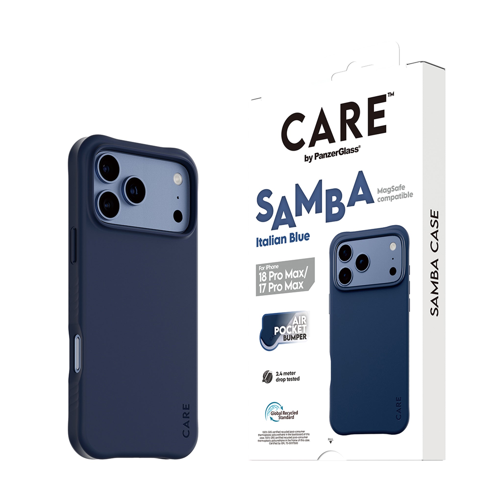 CARE™ by PanzerGlass® Samba Case Italian Blue w. MagSafe iPhone 18 Pro Max | 17 Pro Max