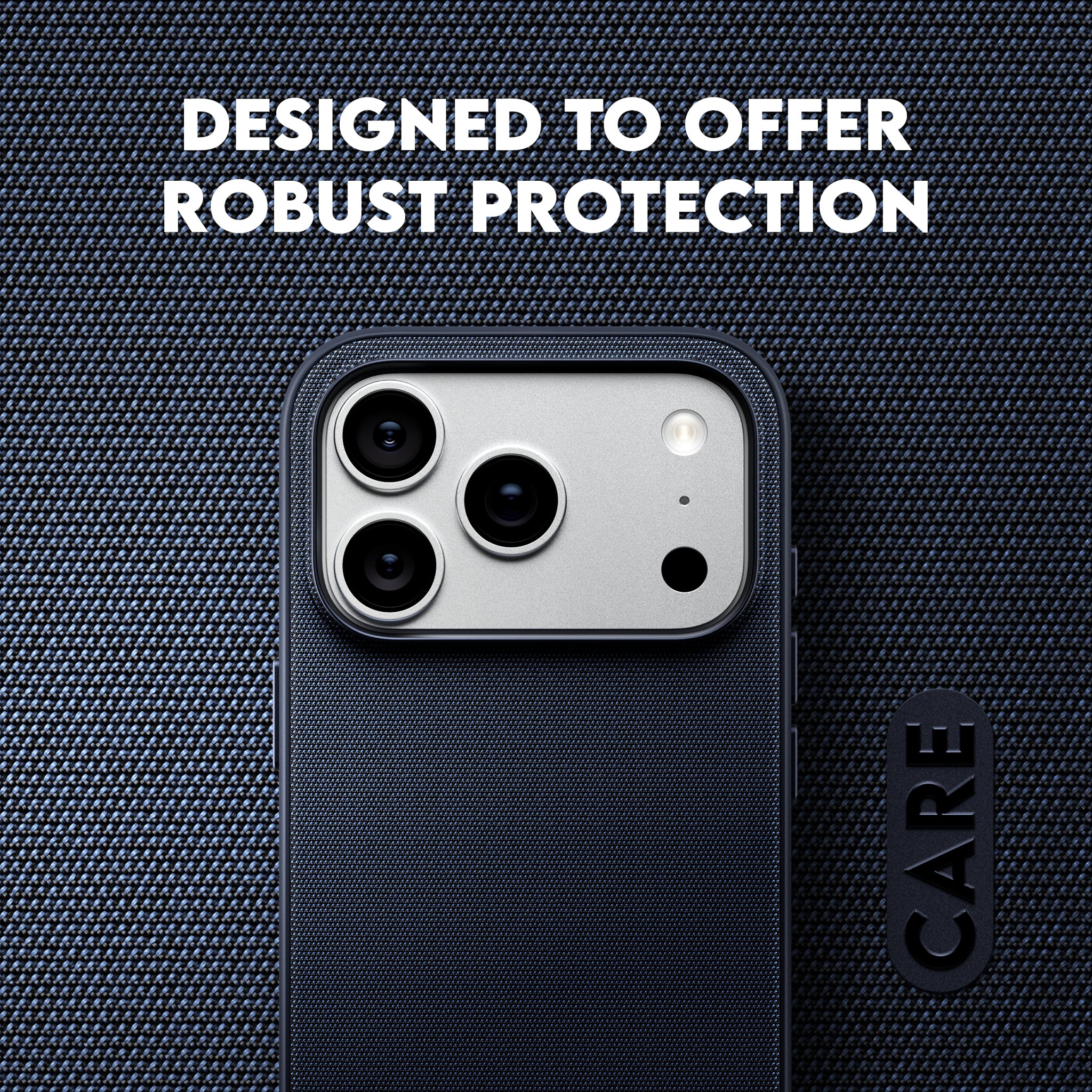 CARE™ by PanzerGlass® Fusion Fabric Case Blue w. MagSafe iPhone 18 Pro Max | 17 Pro Max