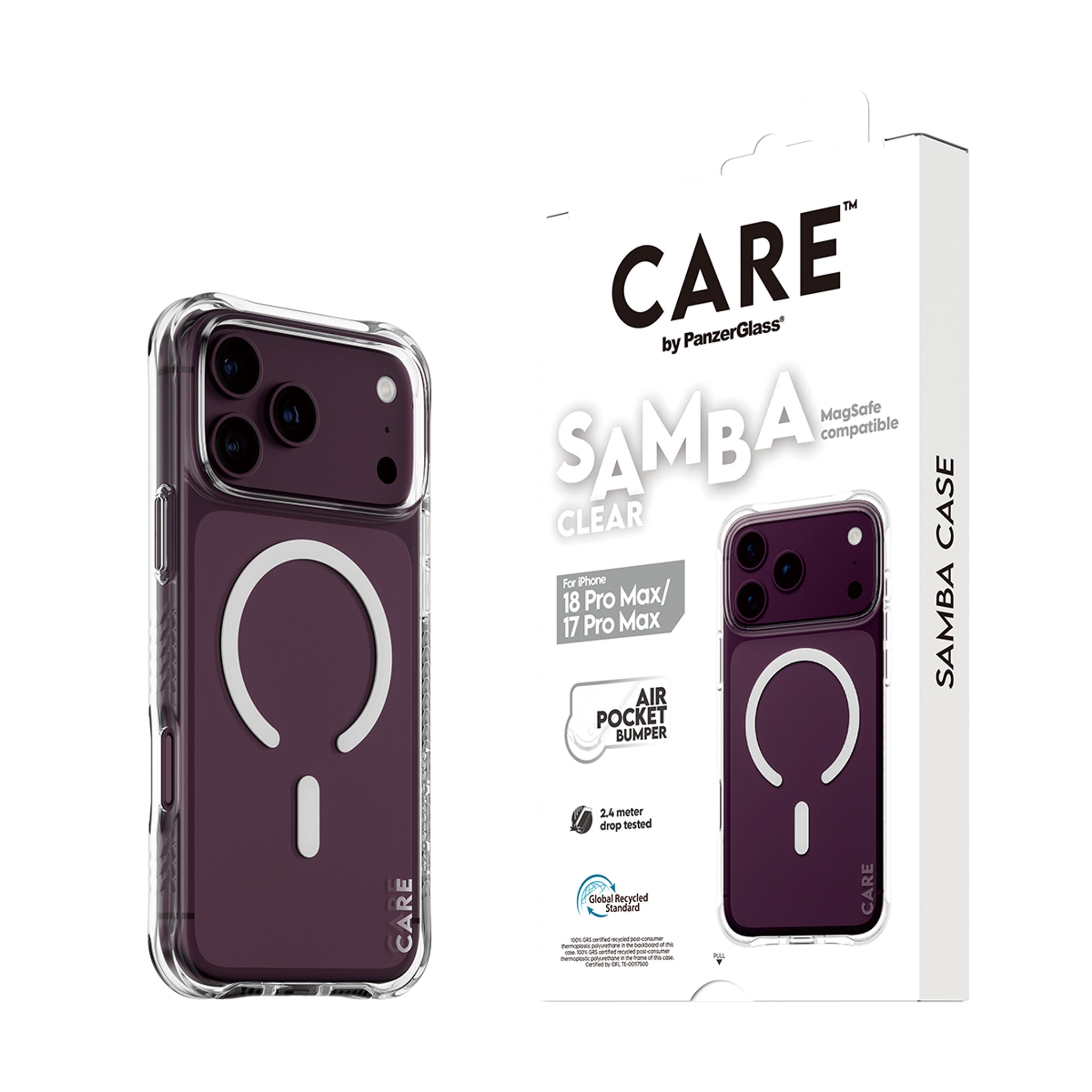 CARE™ by PanzerGlass® Samba Case Transparent w. White MagSafe iPhone 18 Pro Max | 17 Pro Max