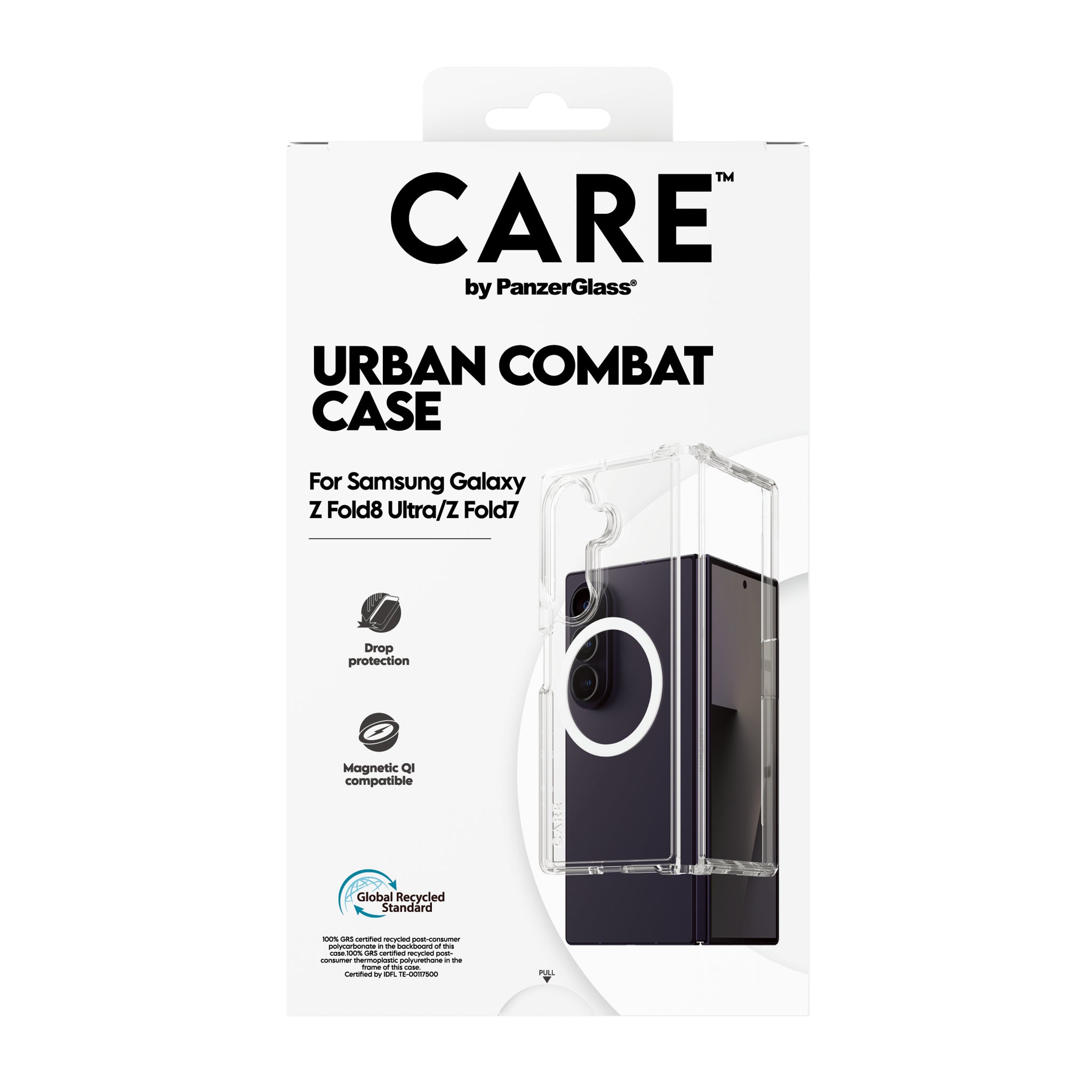CARE™ by PanzerGlass® Urban Combat Case Transparent w. White Qi Samsung Galaxy new Fold7 Ultra | Fold7 
