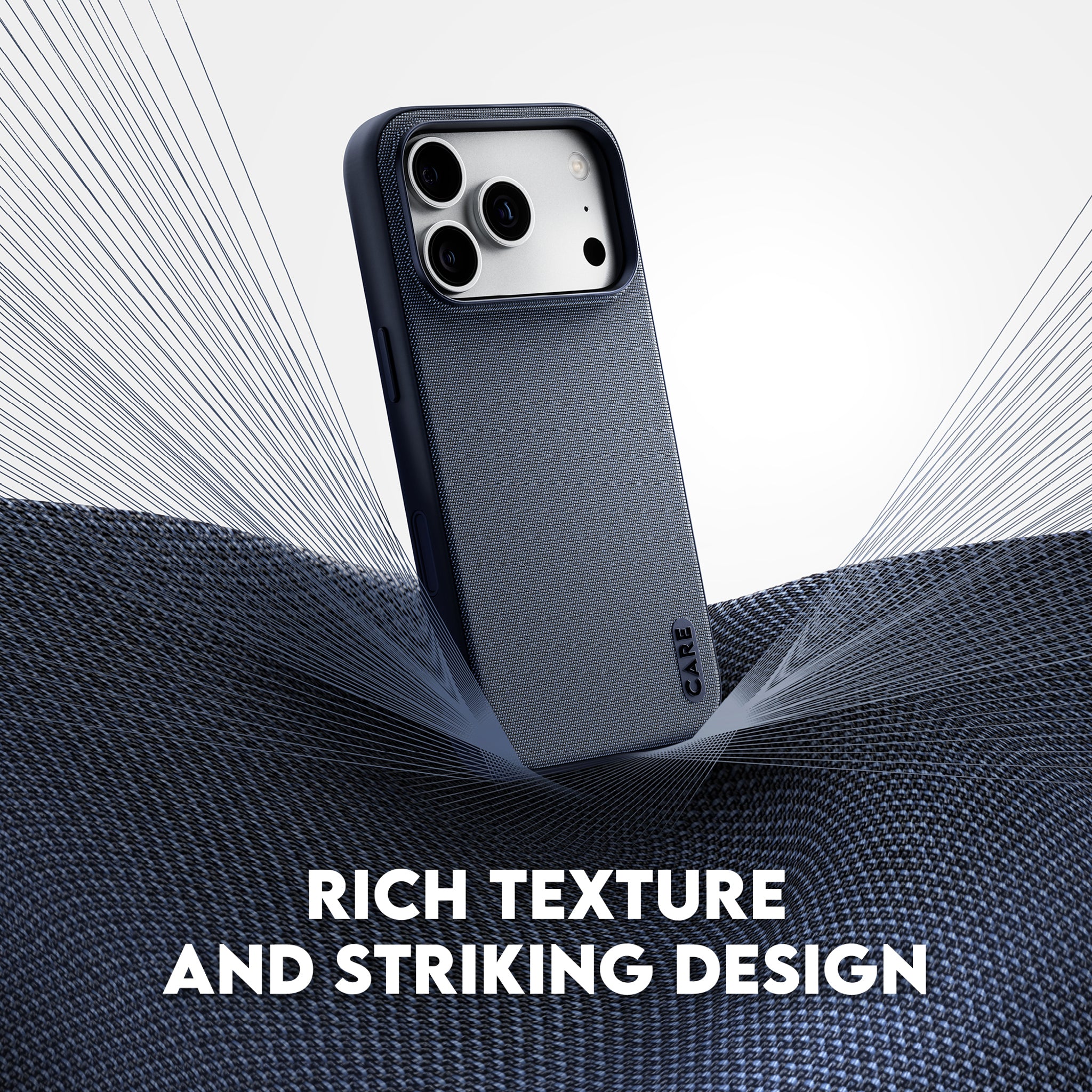 CARE™ by PanzerGlass® Fusion Fabric Case Blue w. MagSafe iPhone 18 Pro | 17 Pro