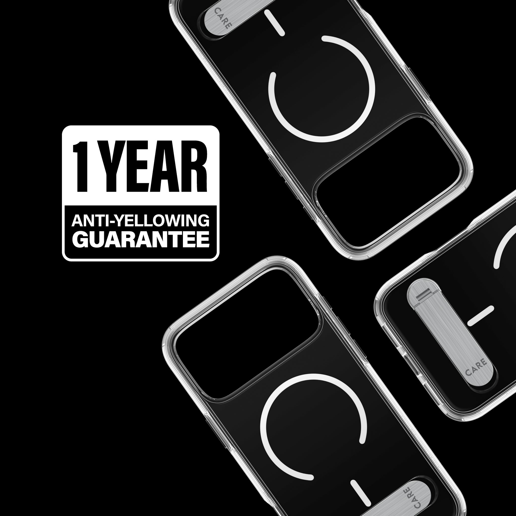 CARE™ by PanzerGlass® Kickstand Case Transparent w. White MagSafe iPhone 18 Pro Max | 17 Pro Max
