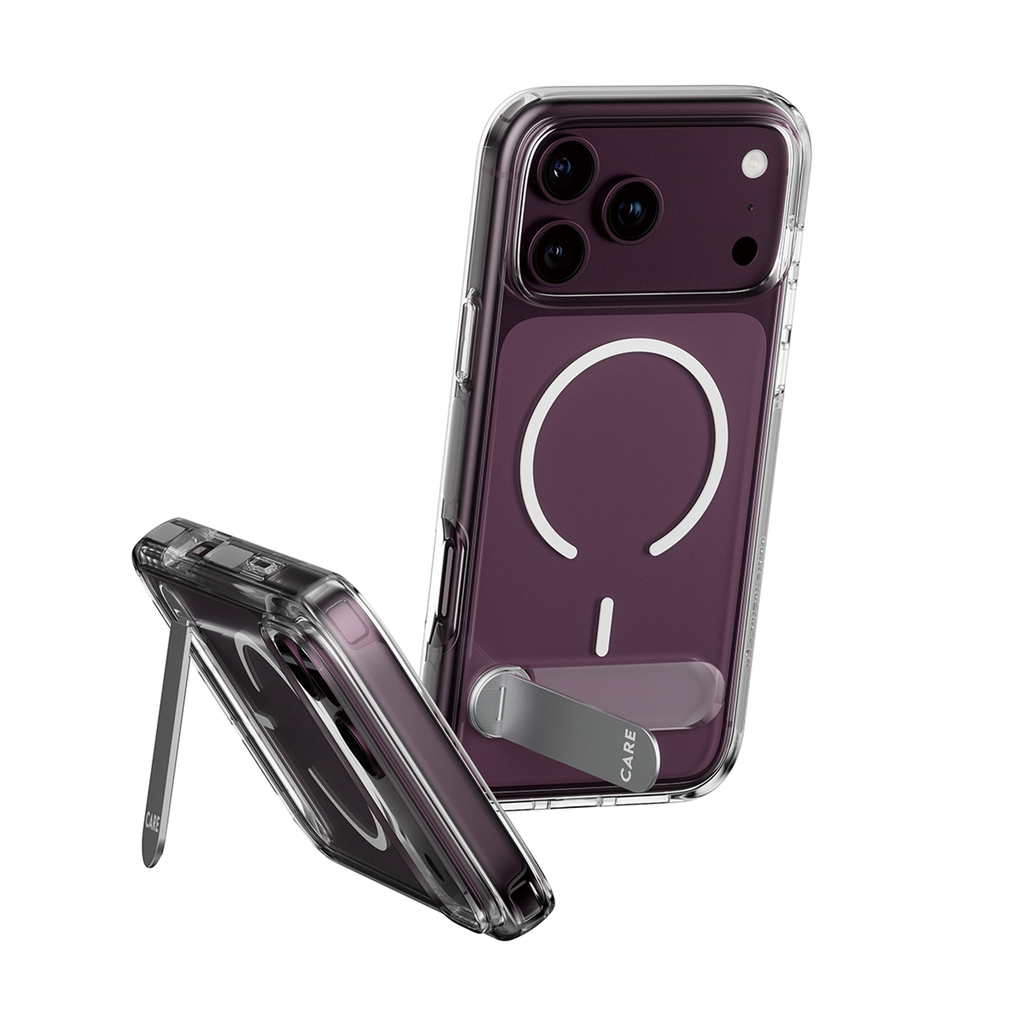 CARE™ by PanzerGlass® Kickstand Case Transparent w. White MagSafe iPhone 18 Pro Max | 17 Pro Max