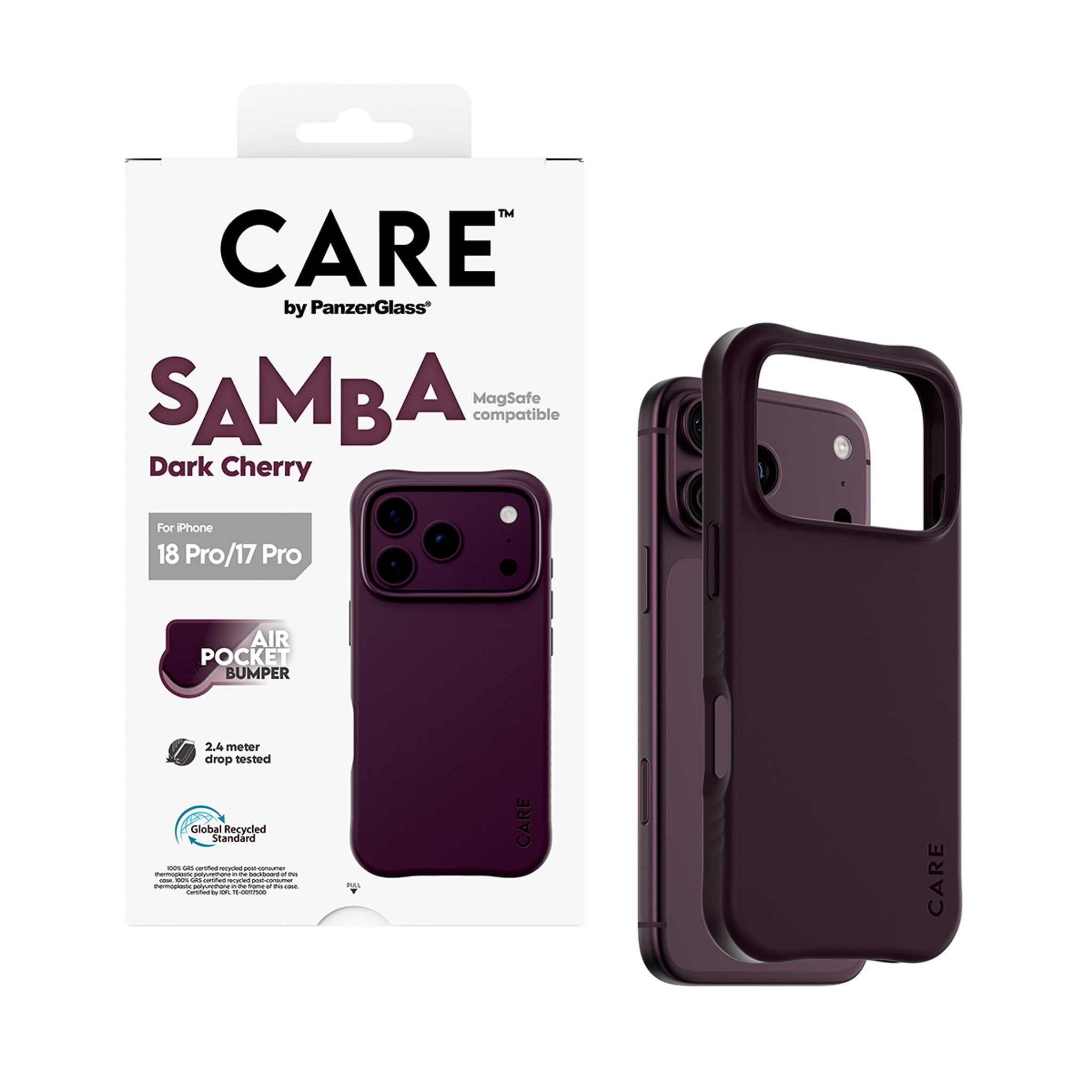 CARE™ by PanzerGlass® Samba Case Dark Cherry w. MagSafe iPhone 18 Pro | 17 Pro