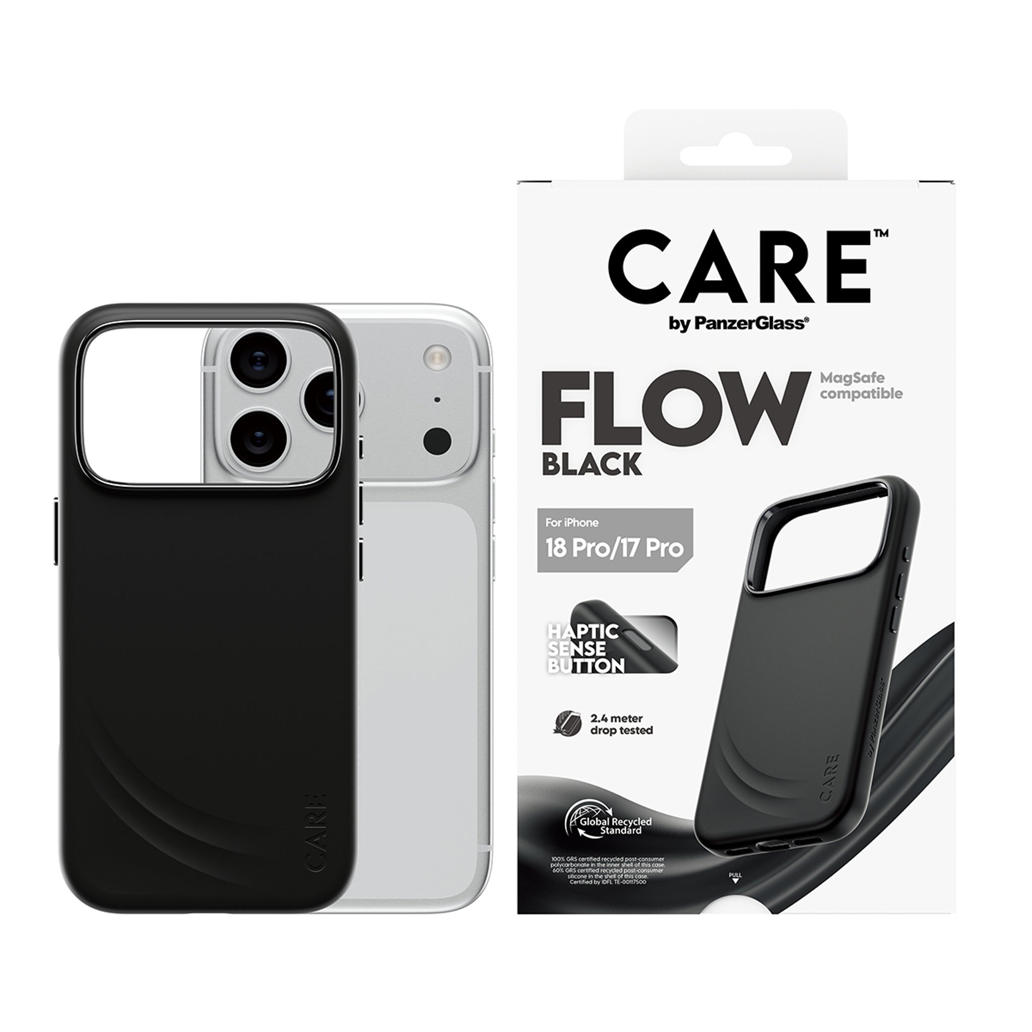 CARE™ by PanzerGlass® Flow Case Black w. MagSafe iPhone 18 Pro | 17 Pro