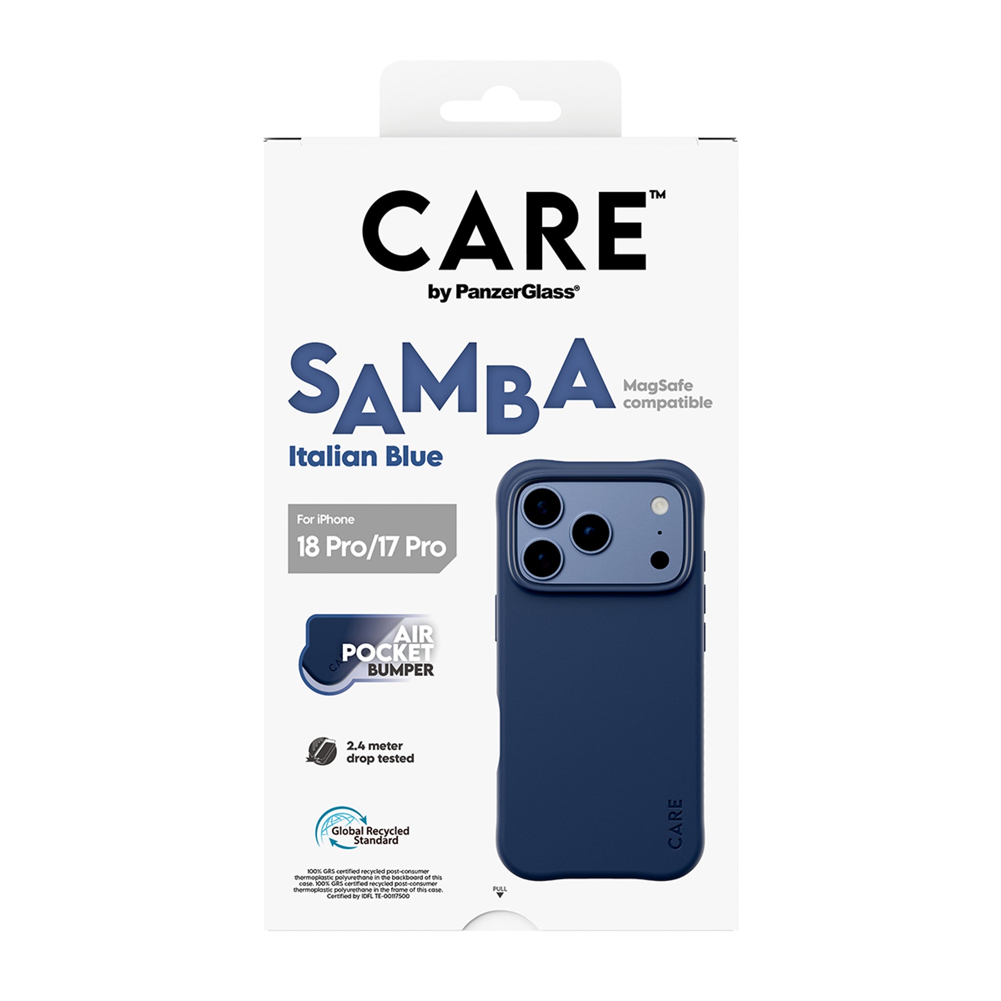CARE™ by PanzerGlass® Samba Case Italian Blue w. MagSafe iPhone 18 Pro | 17 Pro