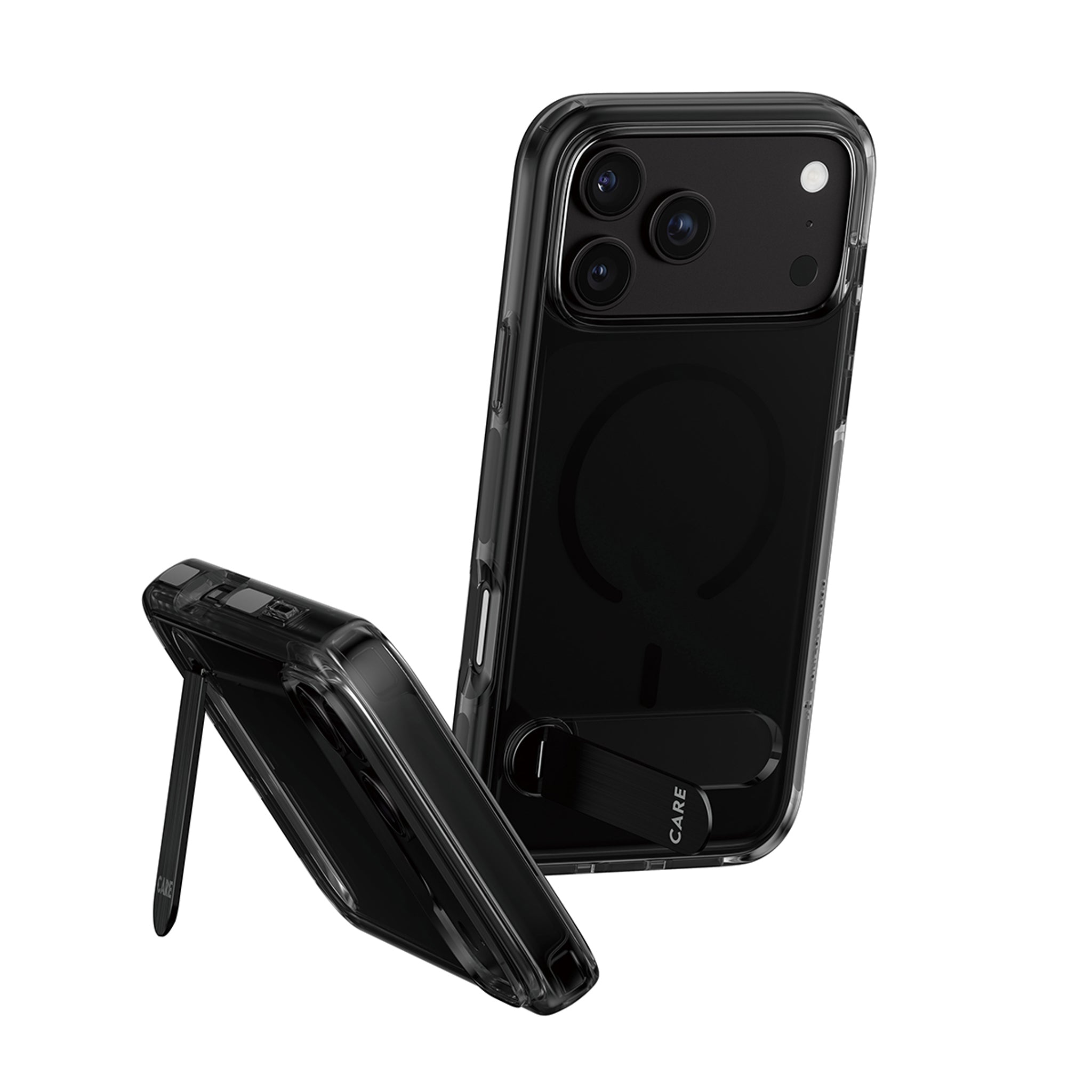 CARE™ by PanzerGlass® Kickstand Case Smokey w. Black MagSafe iPhone 18 Pro Max | 17 Pro Max