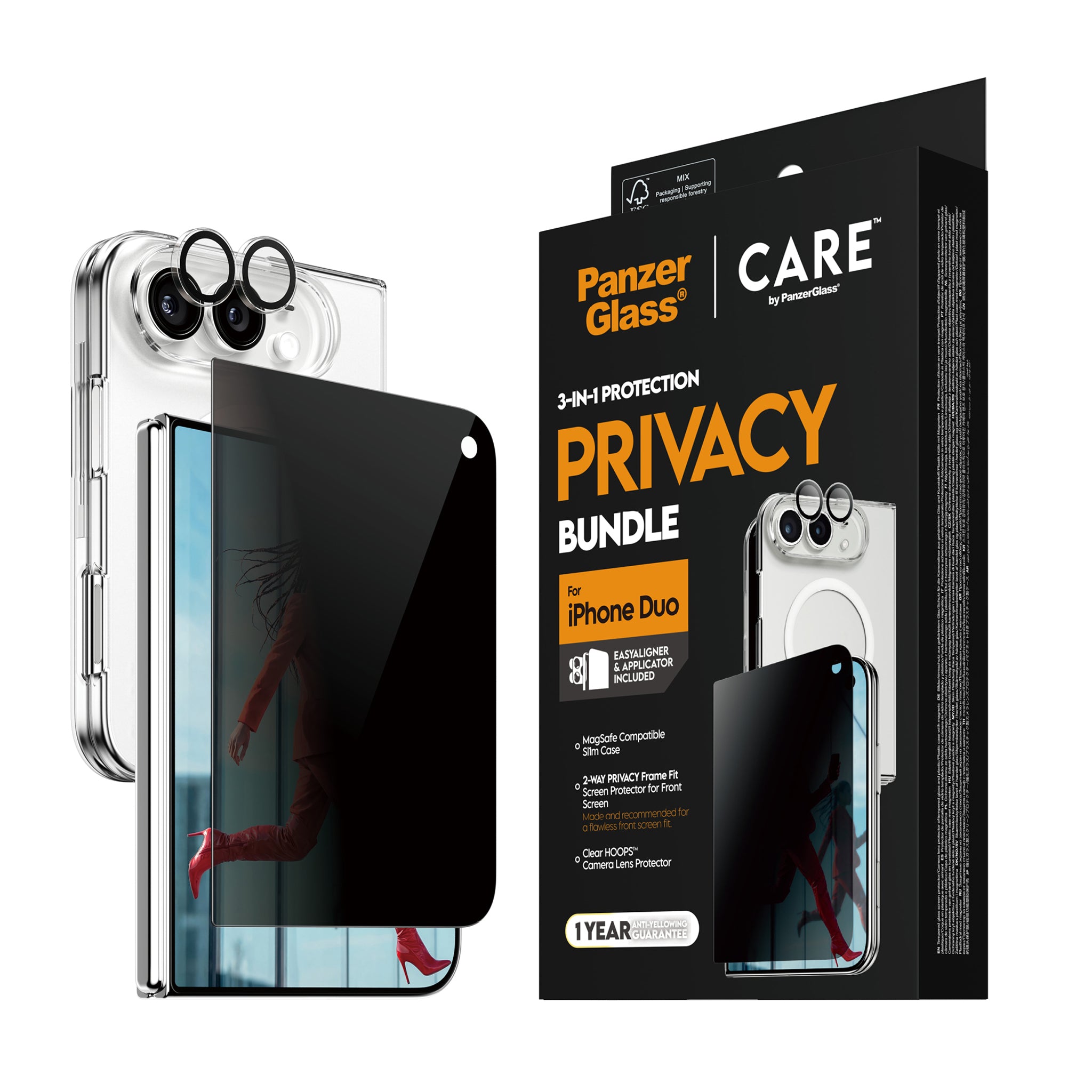 PanzerGlass® | CARE™ by PanzerGlass® 3-in-1 Flagship Privacy Bundle iPhone Duo