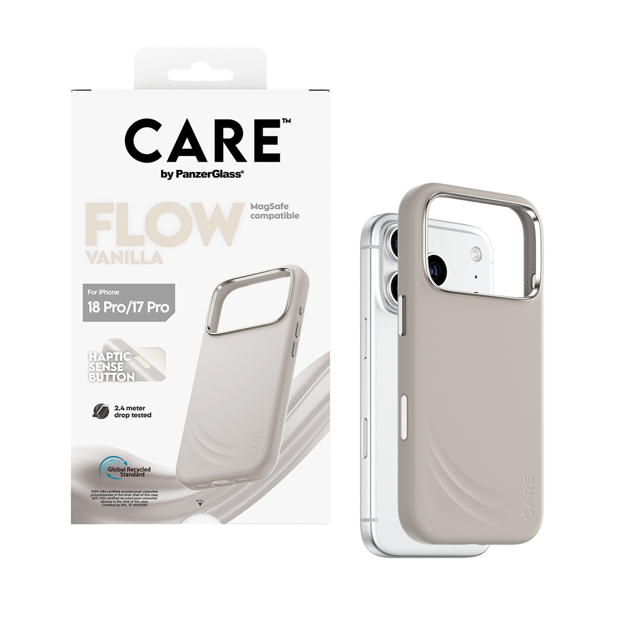 CARE™ by PanzerGlass® Flow Case Vanilla w. MagSafe iPhone 18 Pro | 17 Pro