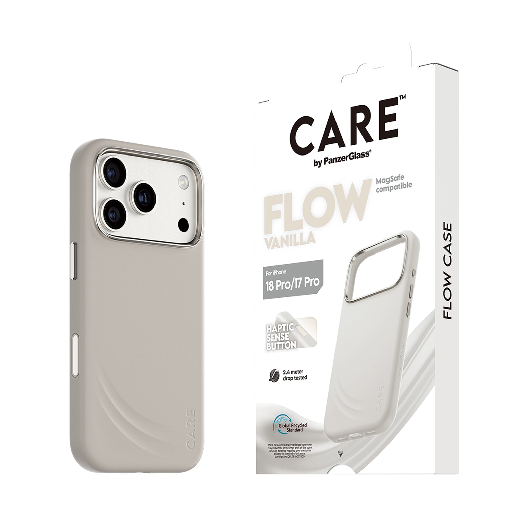 CARE™ by PanzerGlass® Flow Case Vanilla w. MagSafe iPhone 18 Pro | 17 Pro