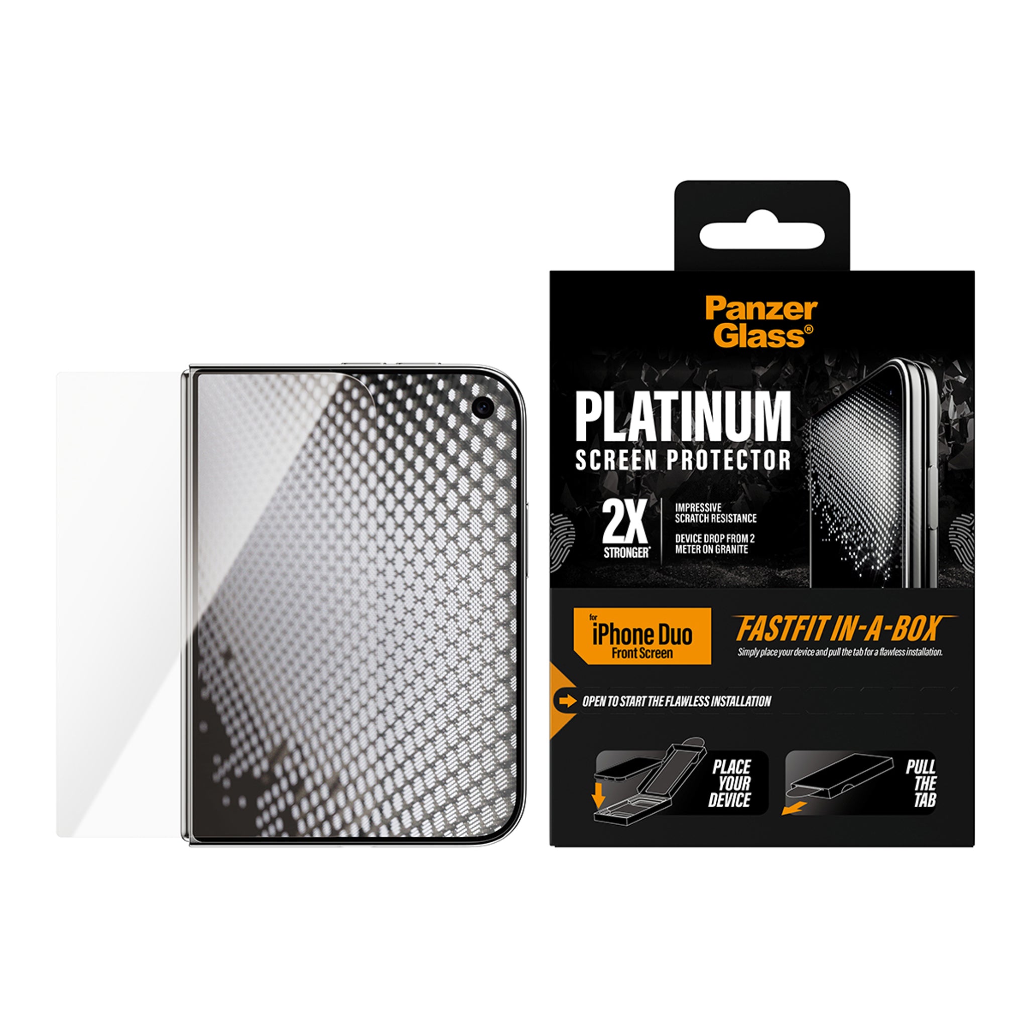 PanzerGlass® Platinum Front Screen Protector iPhone Duo | FRAME FIT w. FASTFIT IN-A-BOX
