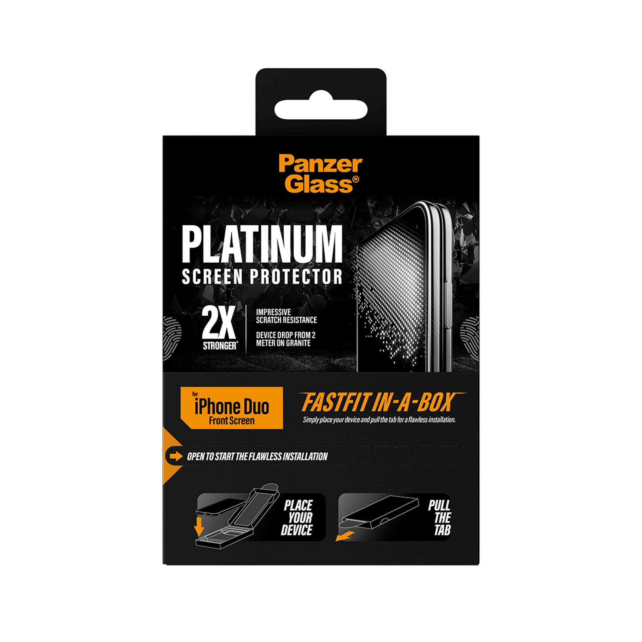 PanzerGlass® Platinum Front Screen Protector iPhone Duo | FRAME FIT w. FASTFIT IN-A-BOX