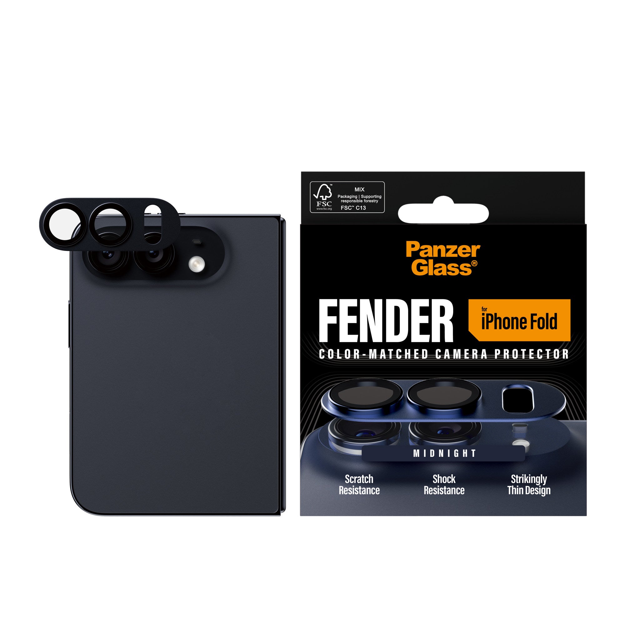 PanzerGlass® Fender Camera Lens Protector Midnight iPhone 2026 Fold