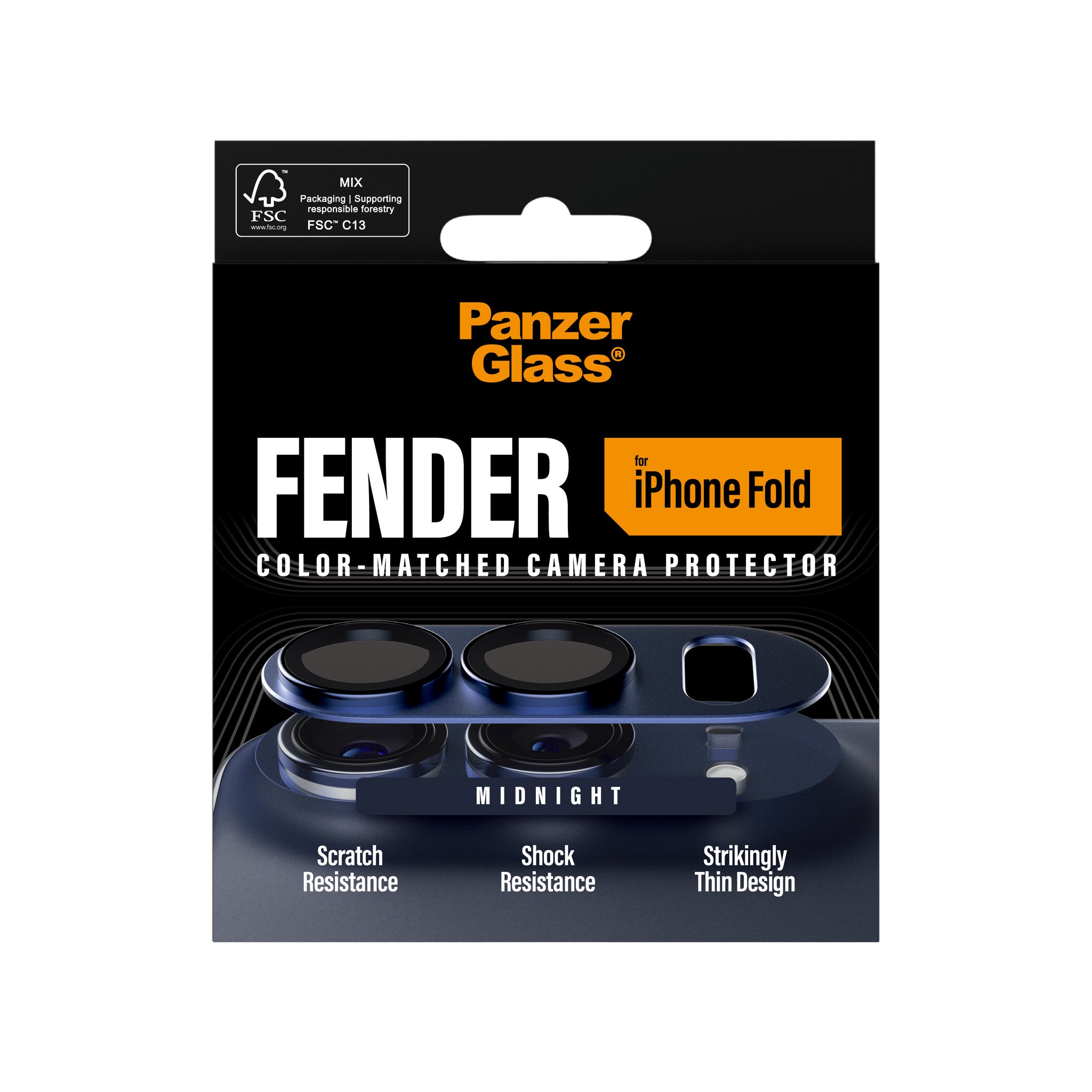 PanzerGlass® Fender Camera Lens Protector Midnight iPhone 2026 Fold