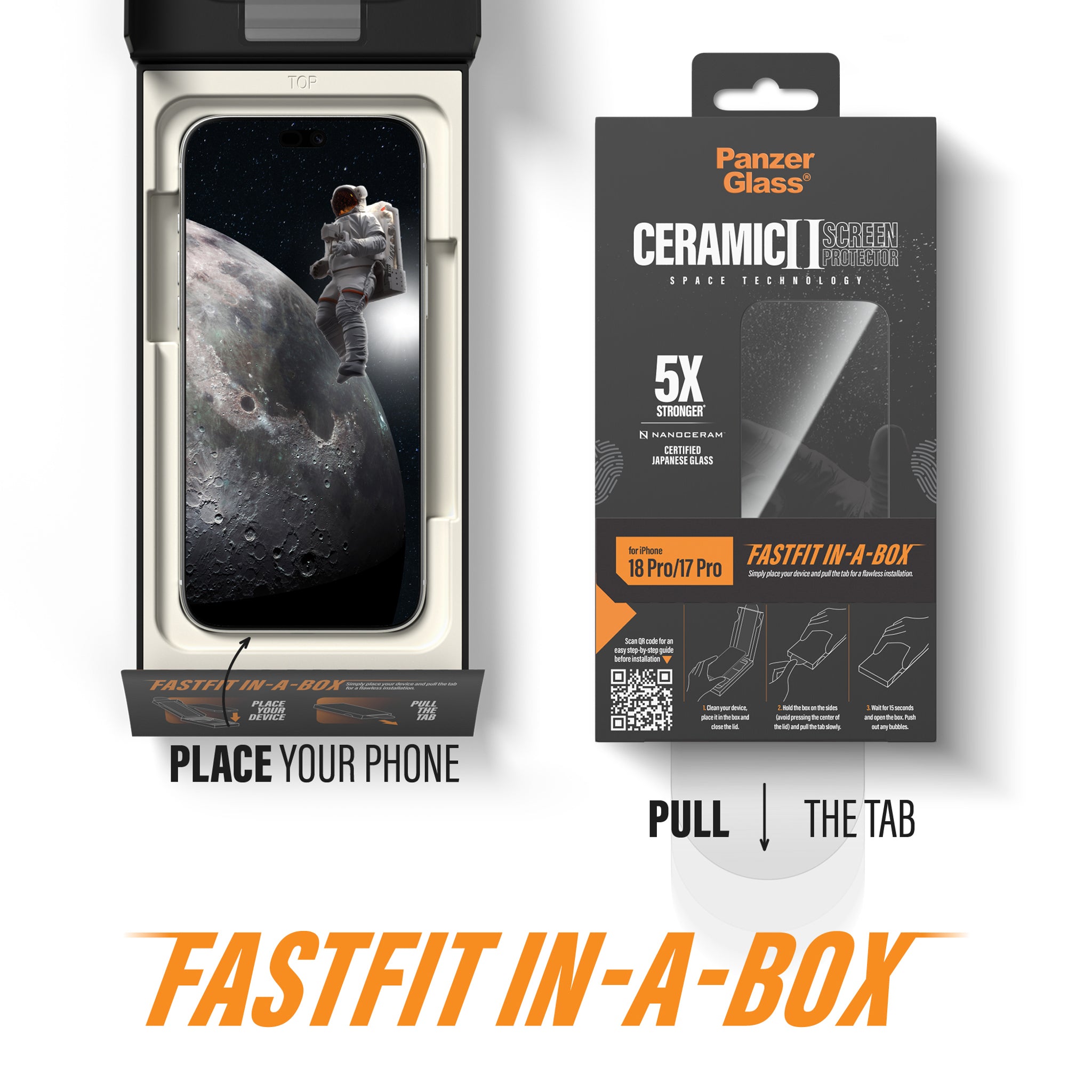 PanzerGlass® Ceramic Screen Protector iPhone 18 Pro | 17 Pro w. FASTFIT IN-A-BOX