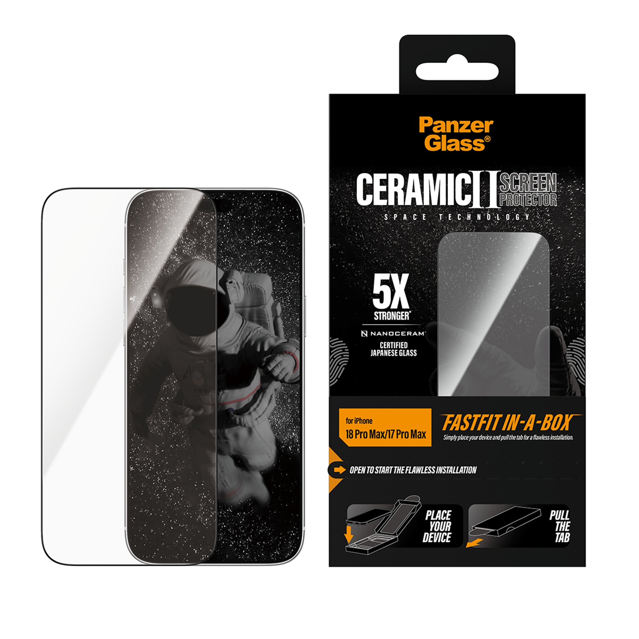 PanzerGlass® Ceramic Screen Protector iPhone 18 Pro Max | 17 Pro Max w. FASTFIT IN-A-BOX
