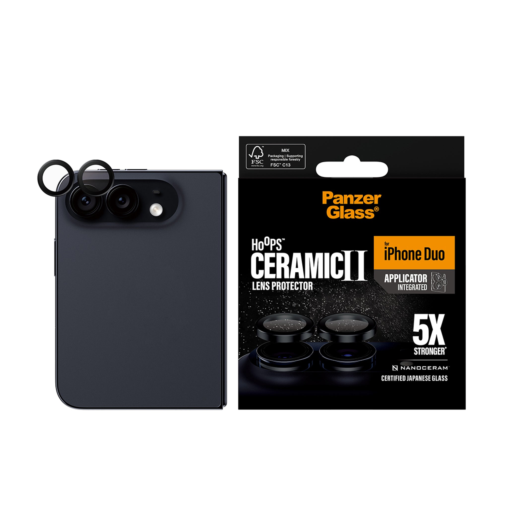 PanzerGlass® Hoops® Ceramic Camera Lens Protector iPhone Duo