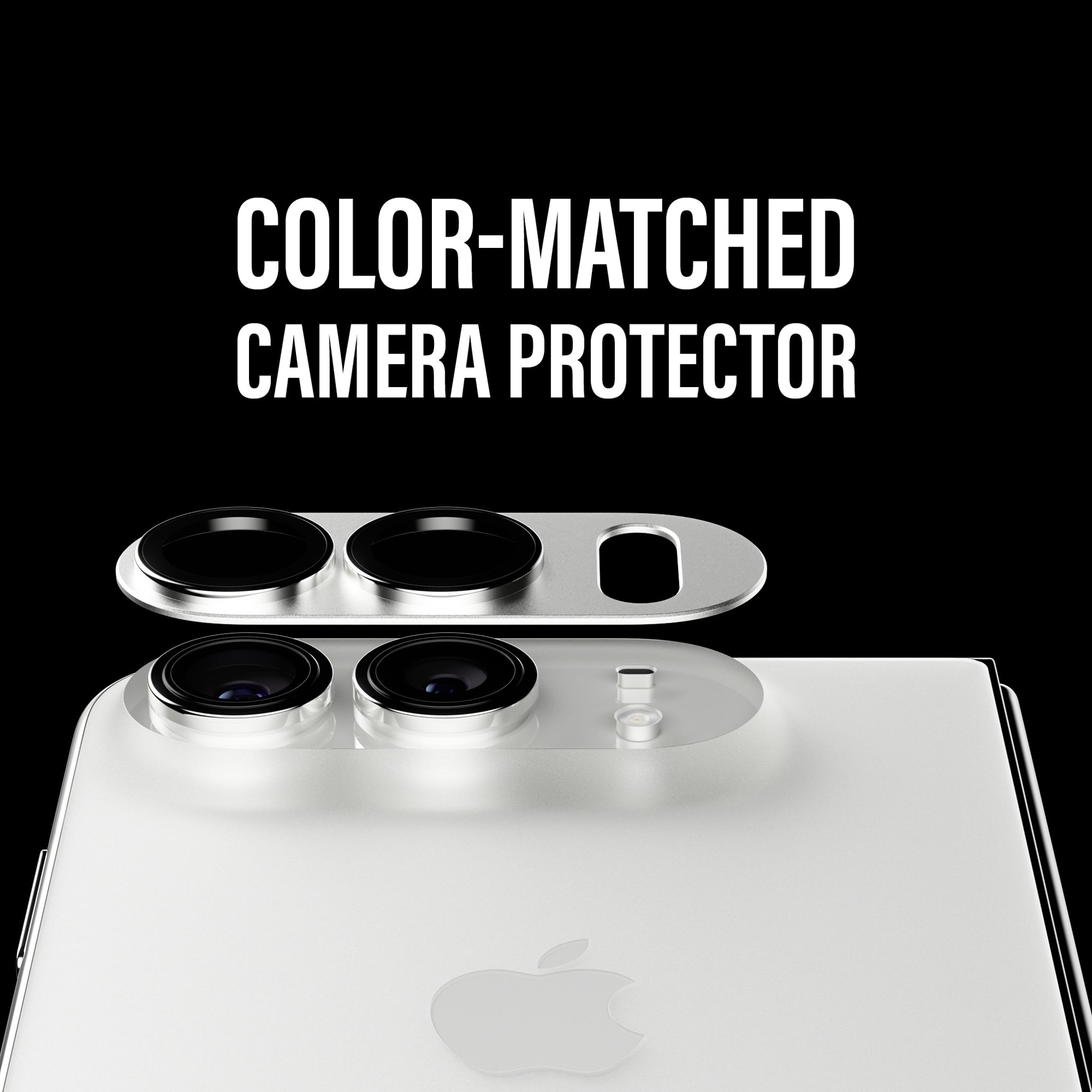 PanzerGlass® Fender Camera Lens Protector Silver iPhone Duo