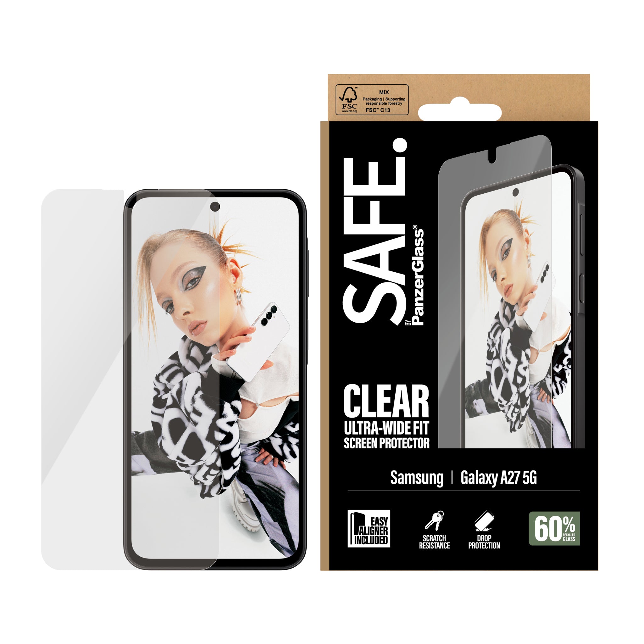 SAFE. by PanzerGlass® Screen Protector Samsung Galaxy A27 5G | Ultra-Wide Fit w. EasyAligner