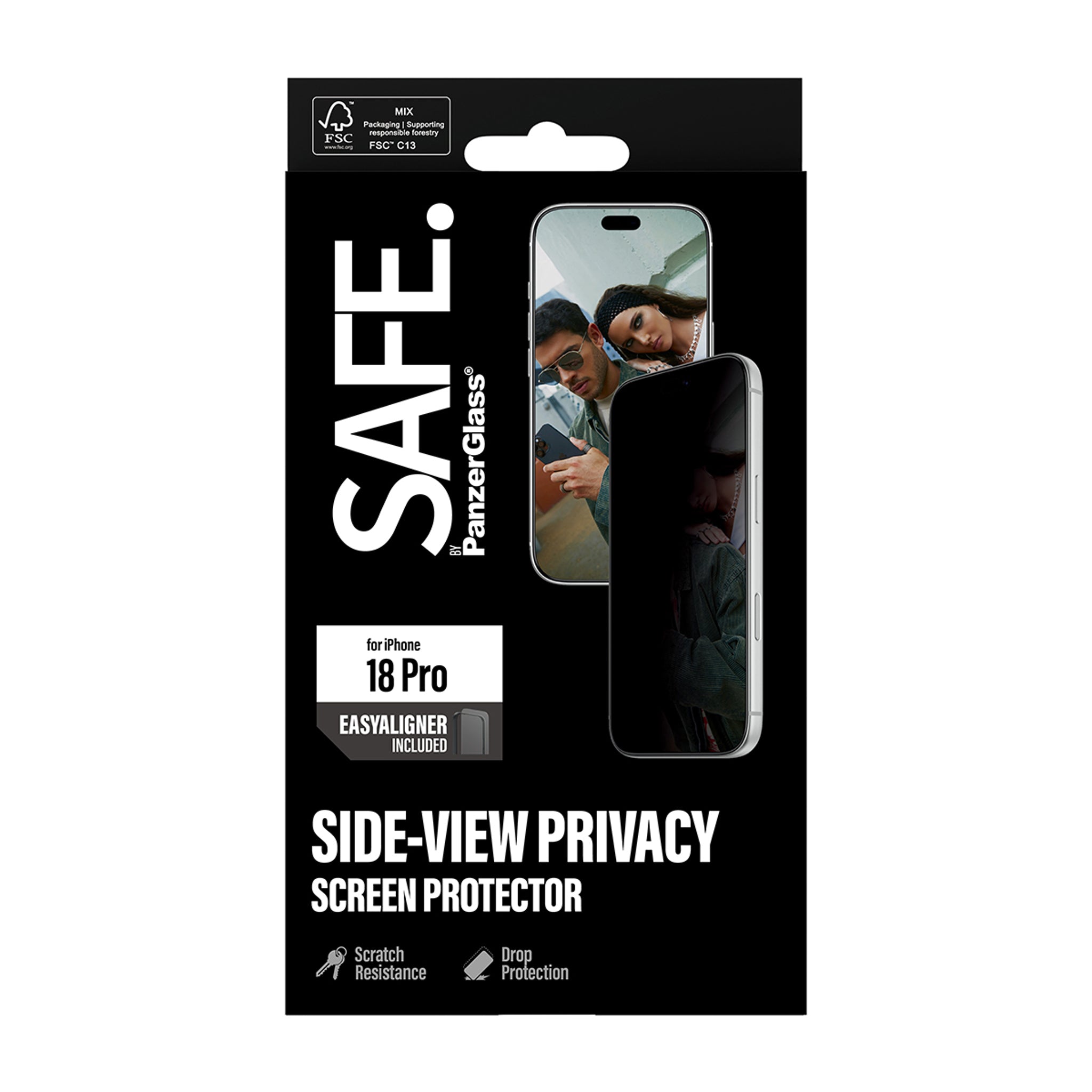 SAFE. by PanzerGlass® Privacy Screen Protector iPhone 18 Pro | Ultra-Wide Fit m. EasyAligner
