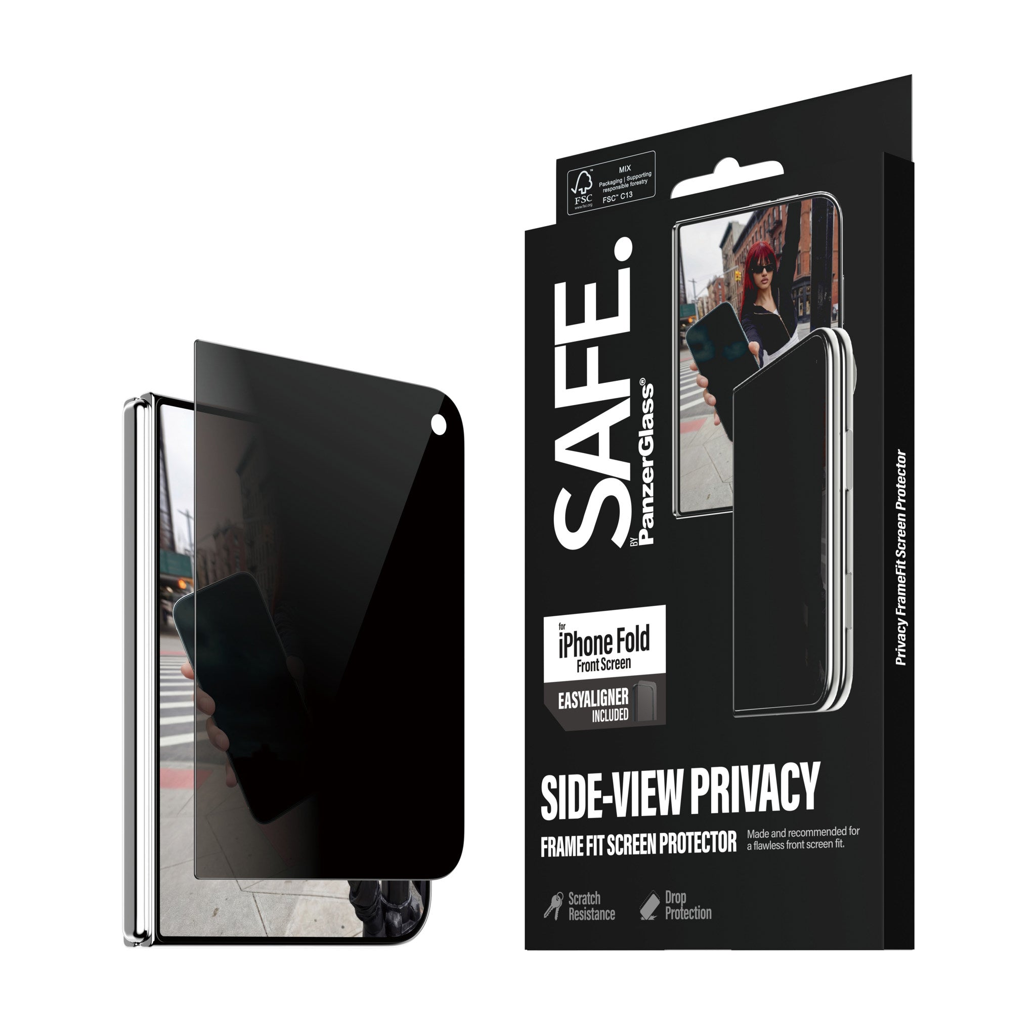 SAFE. by PanzerGlass® 2-Way Privacy Front Screen Protector iPhone 2026 Fold | FRAME FIT w. EasyAligner